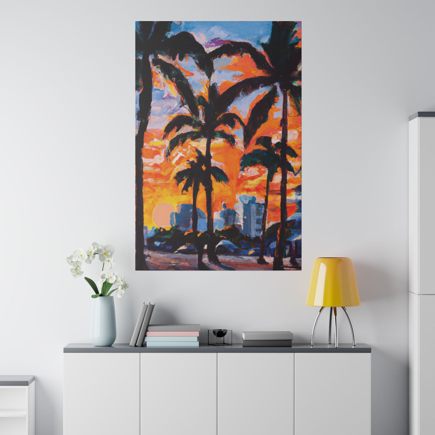 8957Q - Miami Beach Sunset Painting Print | Miami | Beach | Sunset | Poster | Home Decor | Wall Art | Canvas