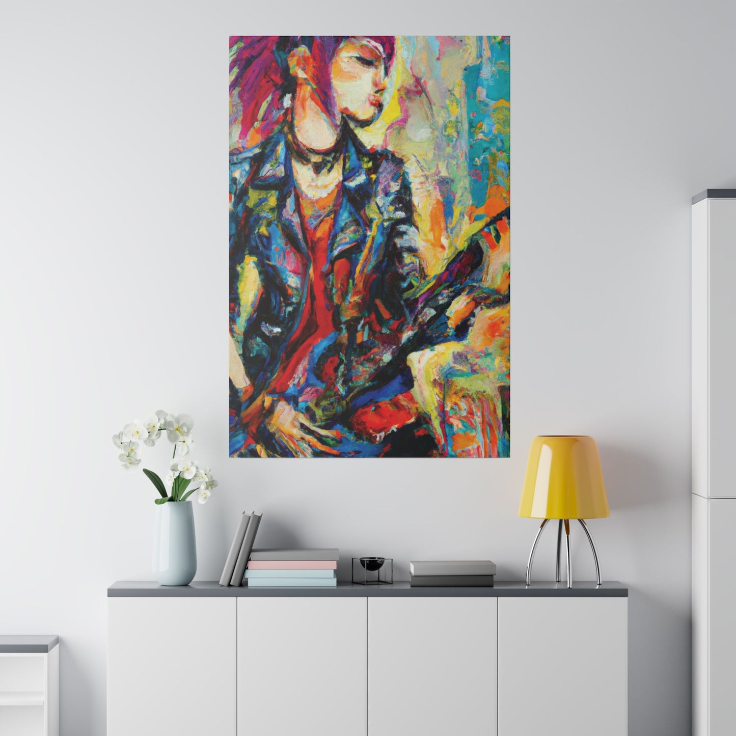 3154V - Rockstar Oil Painting Style Print | Poster | Home Decor | Wall Art | Music Art | Canvas