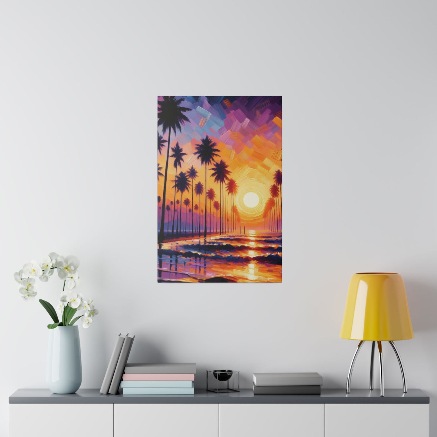 7825Z - miami beach art, sunset background, ocean art work, beach art work, sunset designs, miami beach painting, miami beach print