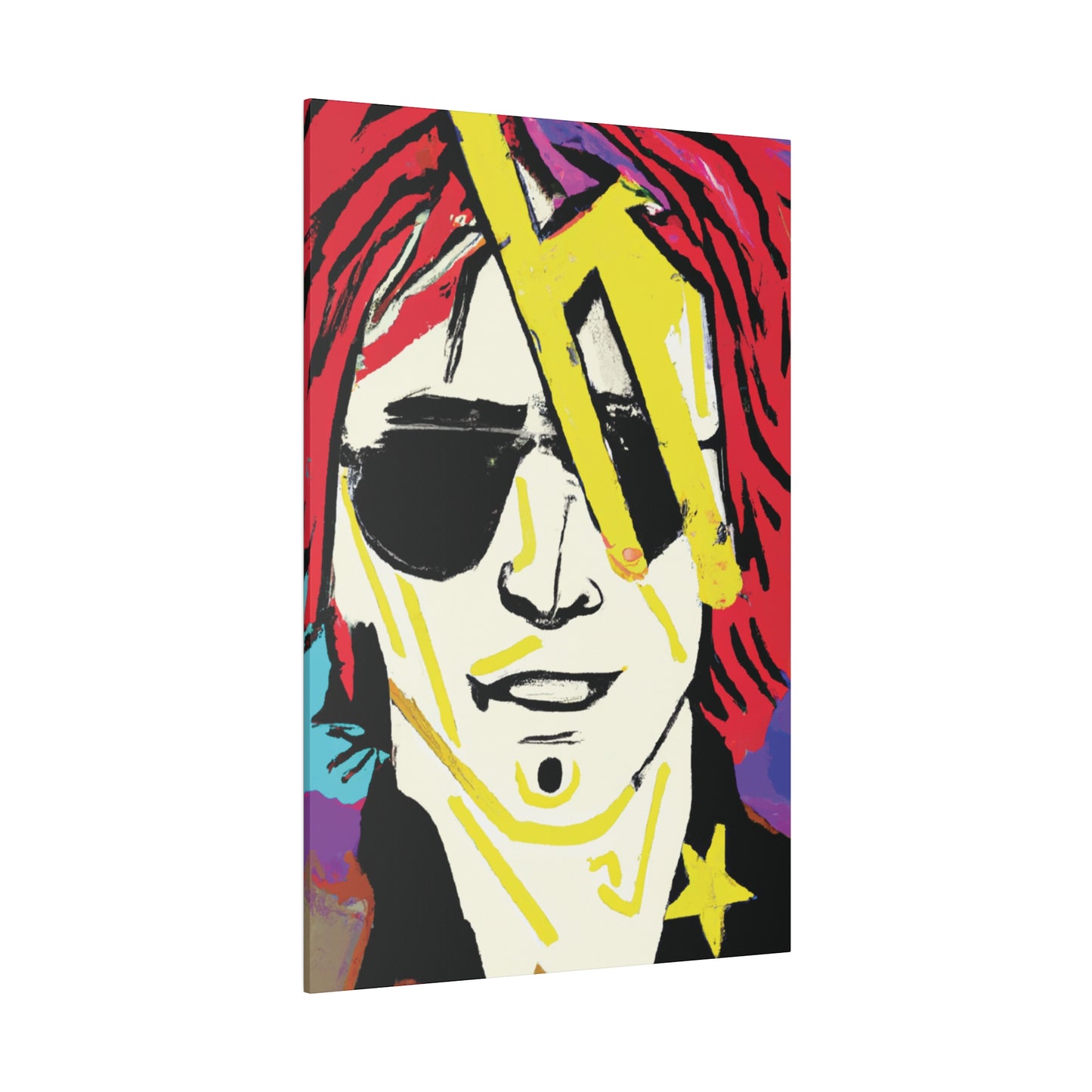 7106Z - Rockstar Painting Print | Face | Abstract | Poster | Home Decor | Wall Art | Music Art | Canvas