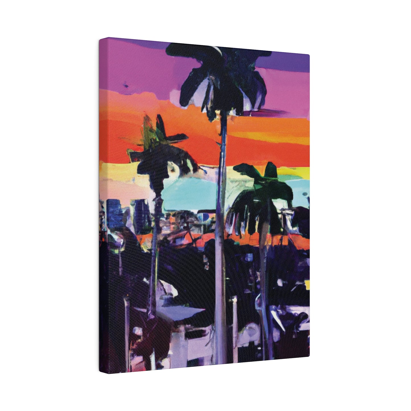 8668T - Miami Beach Sunset Painting Print | Miami | Beach | Sunset | Poster | Home Decor | Wall Art | Canvas