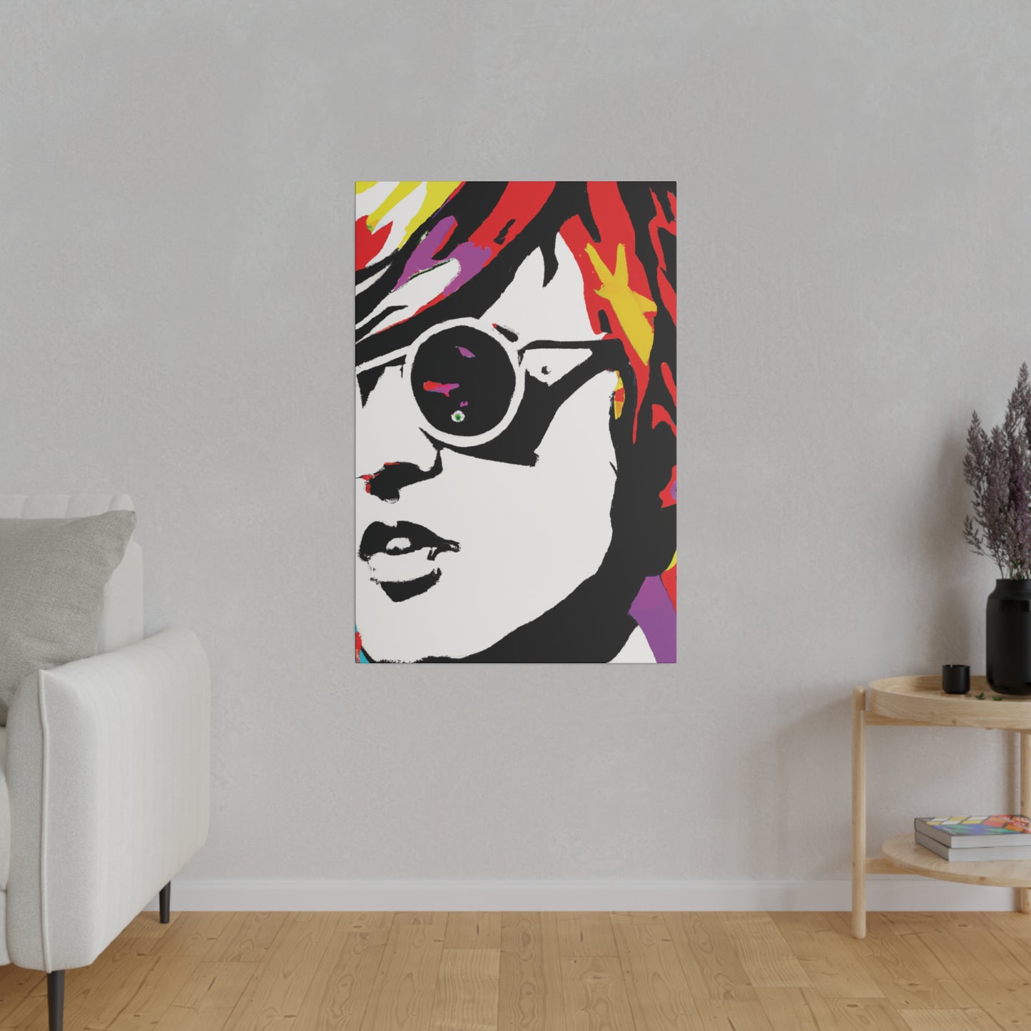 199N - Rockstar Painting Print | Face | Abstract | Poster | Home Decor | Wall Art | Music Art | Canvas