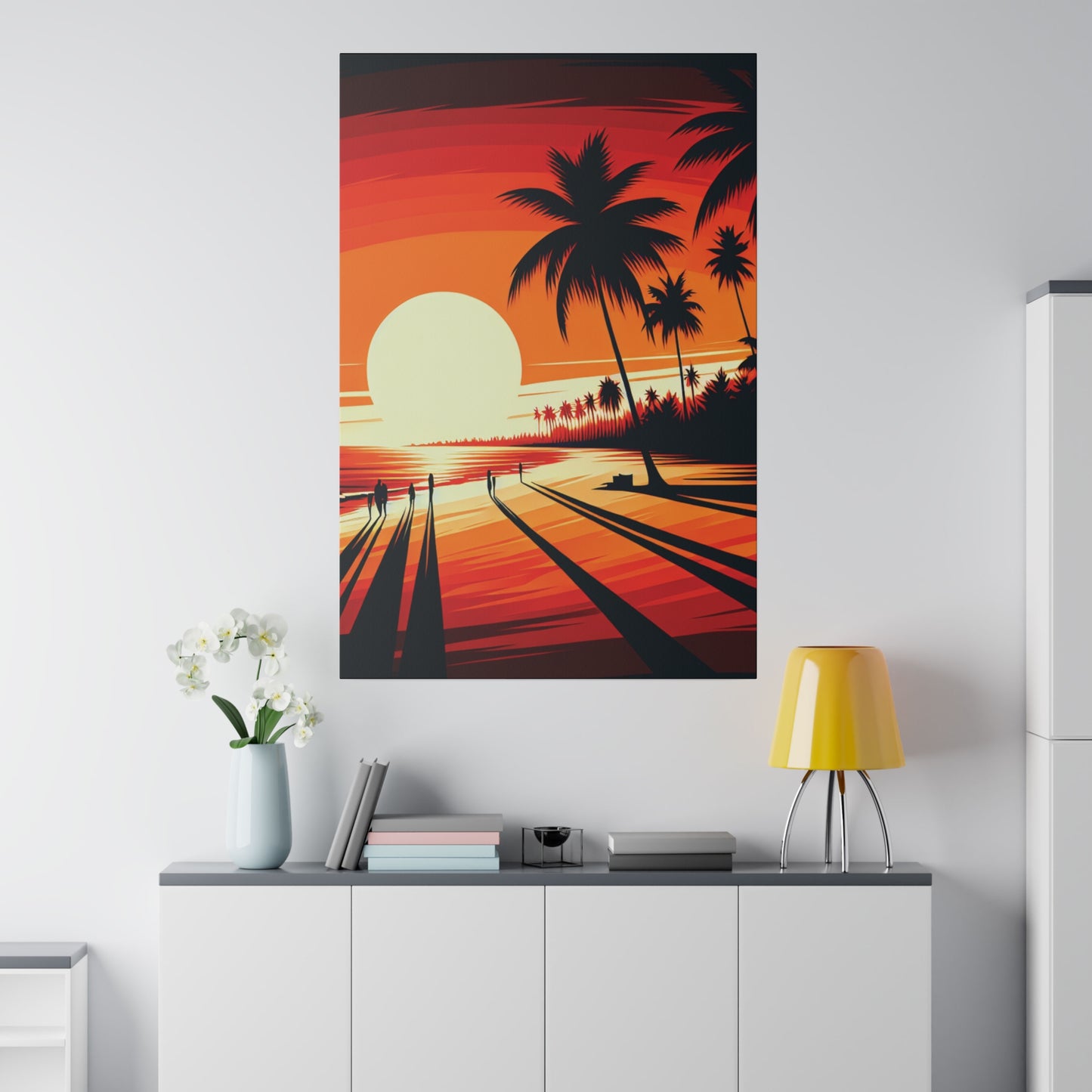 7306Z - miami beach art, sunset background, ocean art work, beach art work, sunset designs, miami beach painting, miami beach print