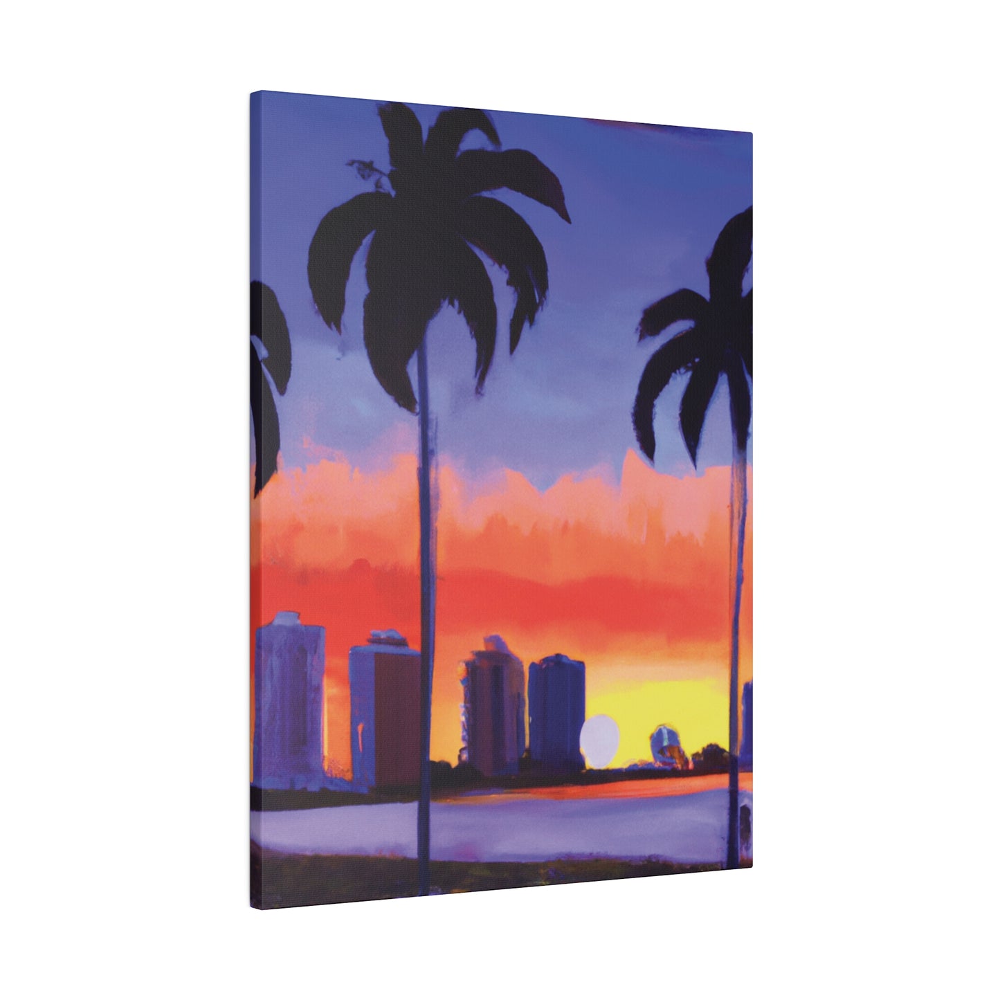 6829T - Miami Beach Sunset Painting Print | Miami | Beach | Sunset | Poster | Home Decor | Wall Art | Canvas