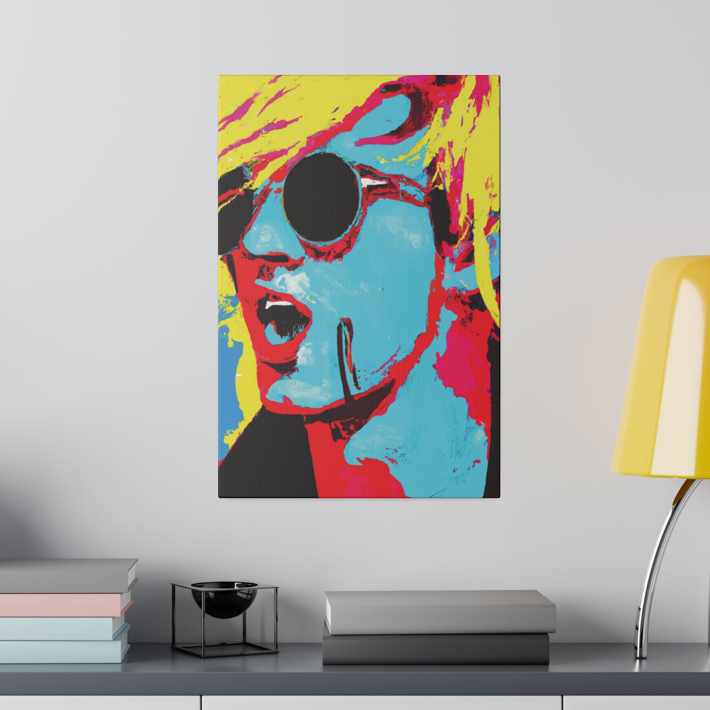 7198K - Rockstar Painting Print | Face | Abstract | Poster | Home Decor | Wall Art | Music Art | Canvas