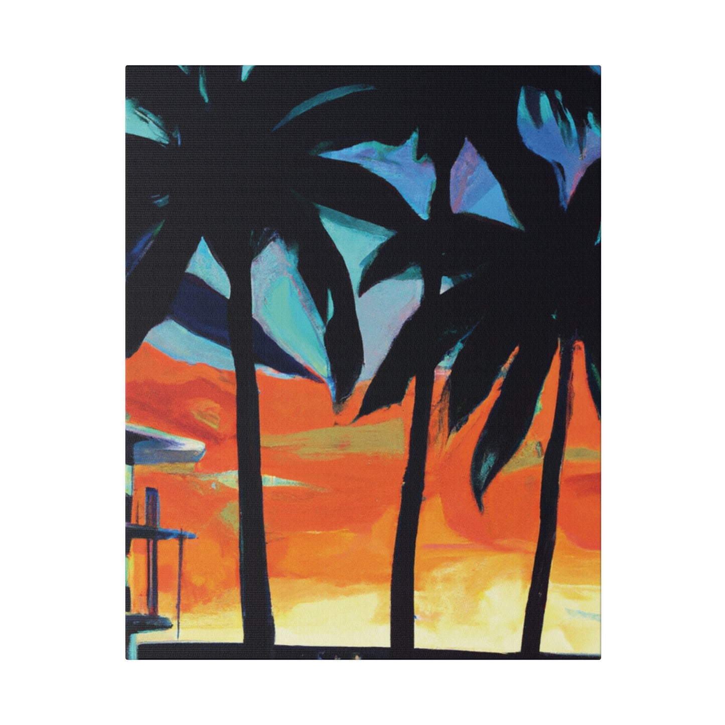 4567W - Miami Beach Sunset Painting Print | Miami | Beach | Sunset | Poster | Home Decor | Wall Art | Canvas