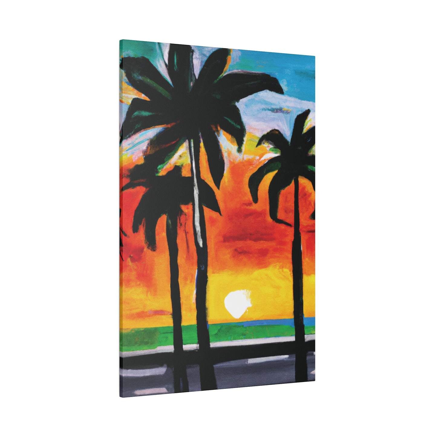 4312S - Miami Beach Sunset Painting Print | Miami | Beach | Sunset | Poster | Home Decor | Wall Art | Canvas