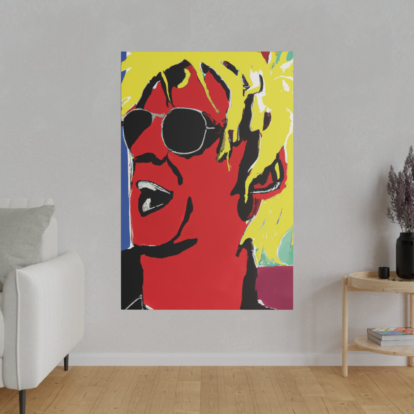 8166B - Rockstar Painting Print | Face | Abstract | Poster | Home Decor | Wall Art | Music Art | Canvas