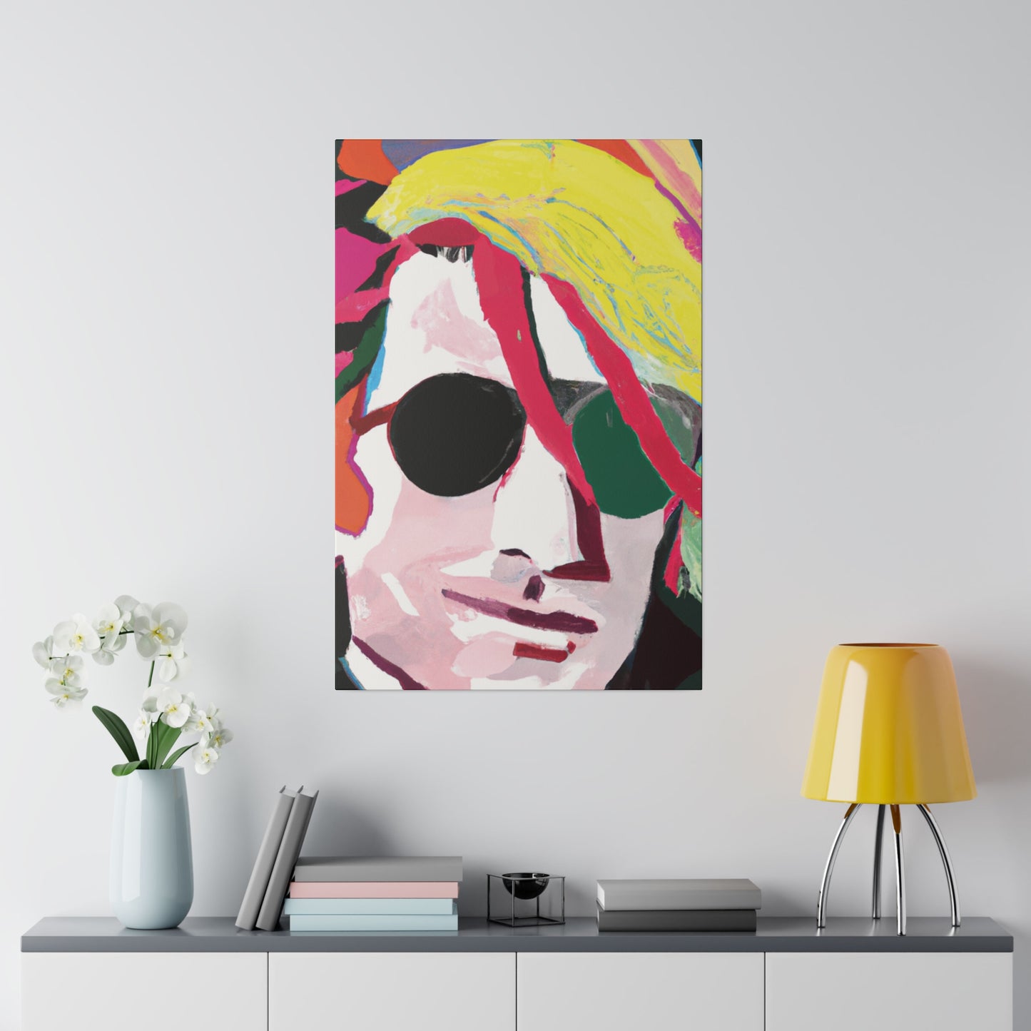 834Y - Rockstar Painting Print | Face | Abstract | Poster | Home Decor | Wall Art | Music Art | Canvas