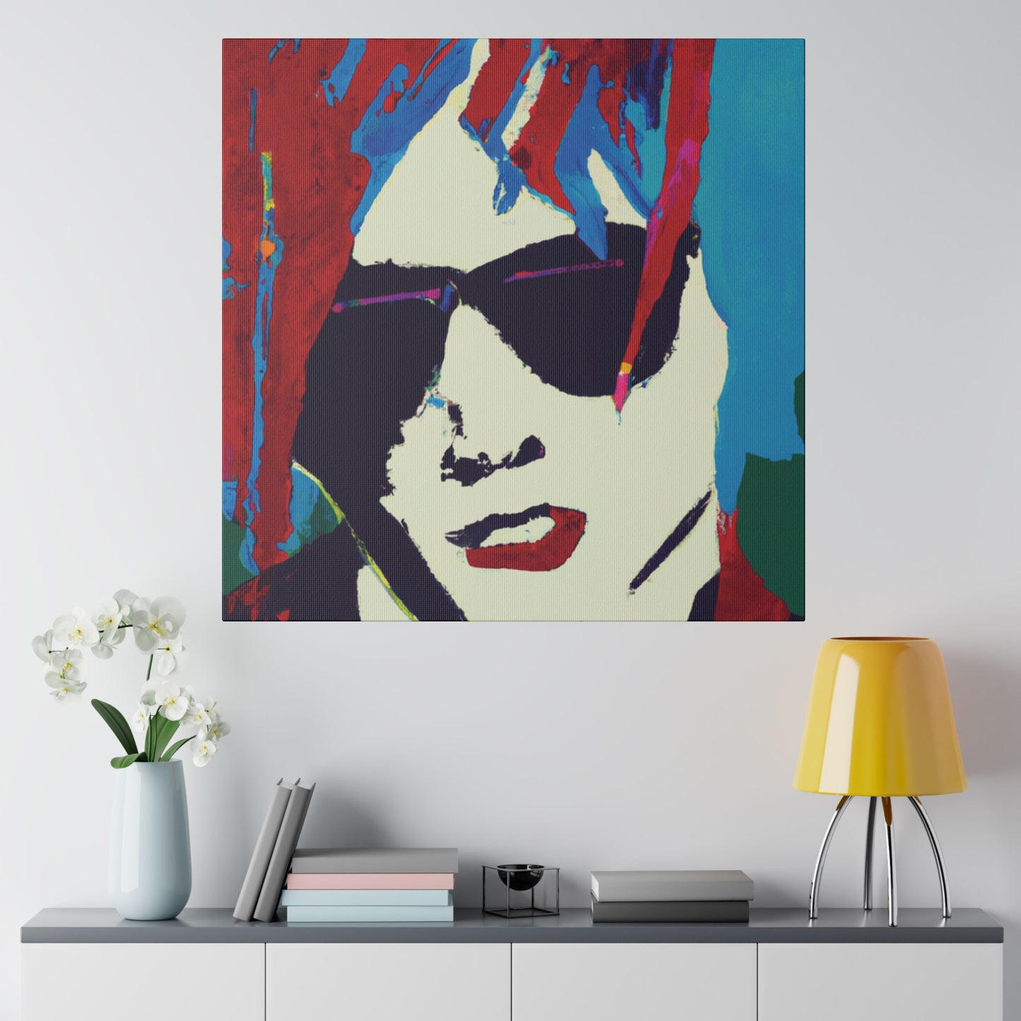 9347K - Rockstar Painting Print | Face | Abstract | Poster | Home Decor | Wall Art | Music Art | Canvas