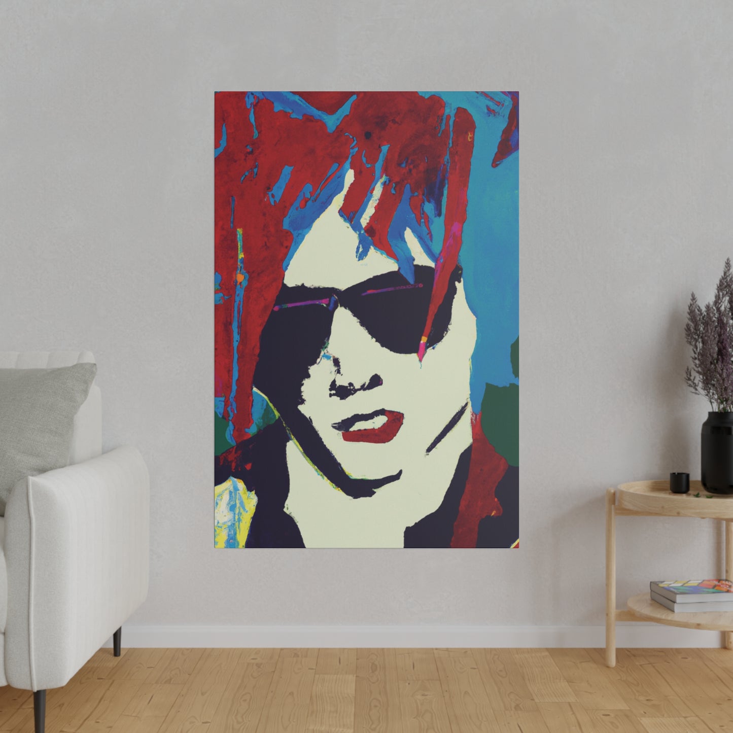 9347K - Rockstar Painting Print | Face | Abstract | Poster | Home Decor | Wall Art | Music Art | Canvas