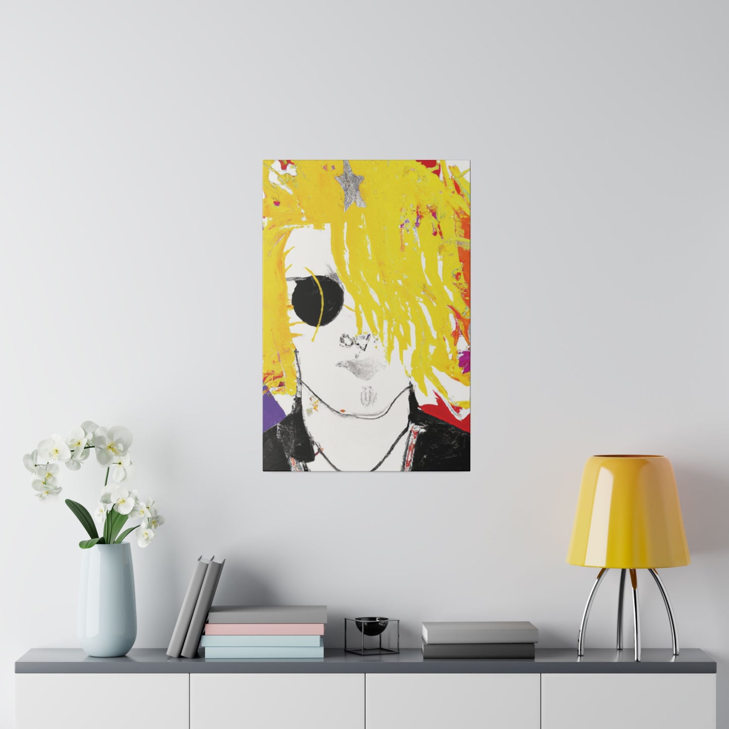 9674T - Rockstar Painting Print | Face | Abstract | Poster | Home Decor | Wall Art | Music Art | Canvas