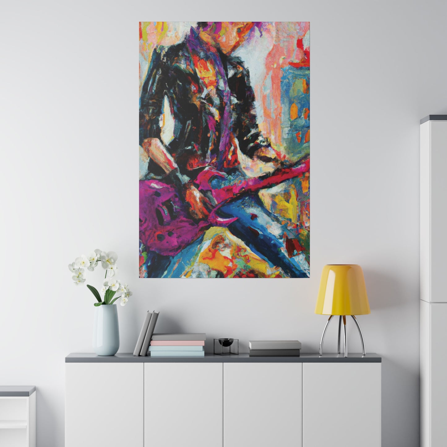 9175L - Rockstar Oil Painting Style Print | Poster | Home Decor | Wall Art | Music Art | Canvas