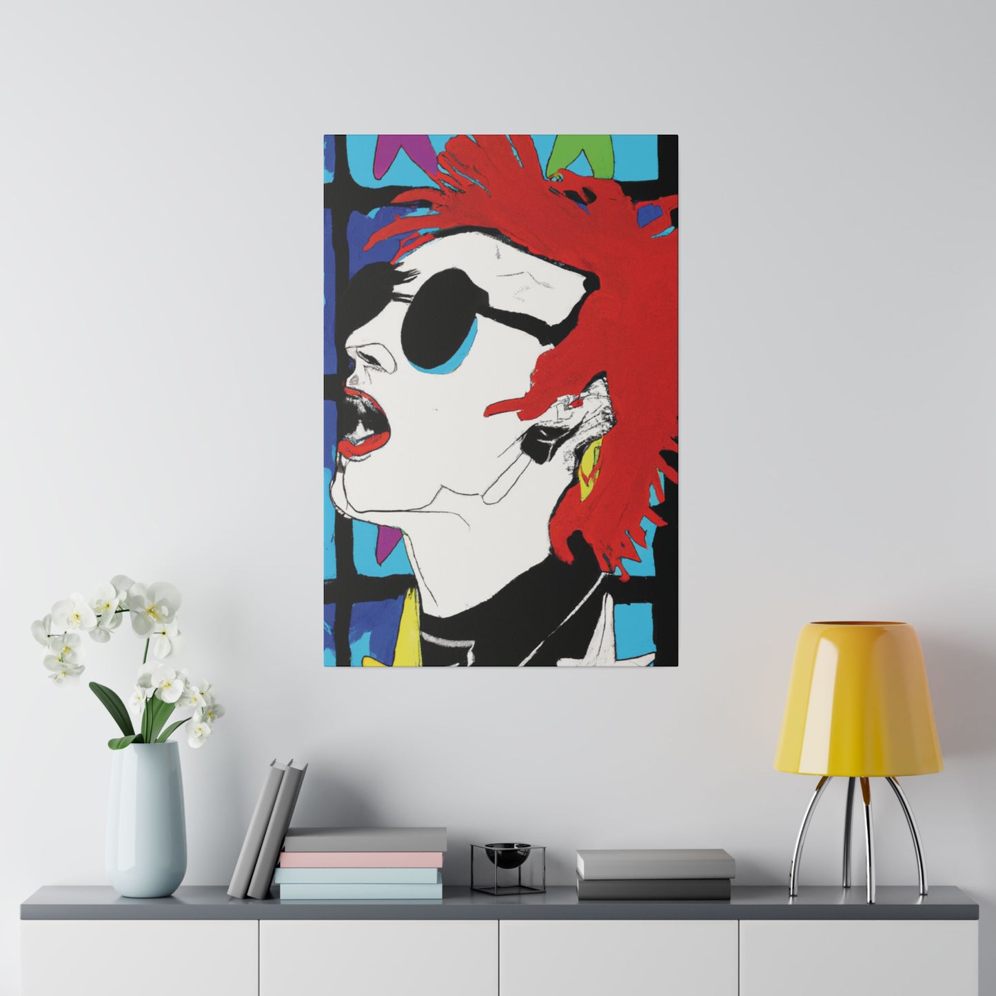 8537B - Rockstar Painting Print | Face | Abstract | Poster | Home Decor | Wall Art | Music Art | Canvas