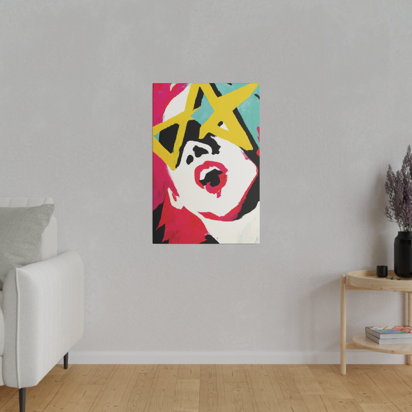 9419T - Rockstar Painting Print | Face | Abstract | Poster | Home Decor | Wall Art | Music Art | Canvas