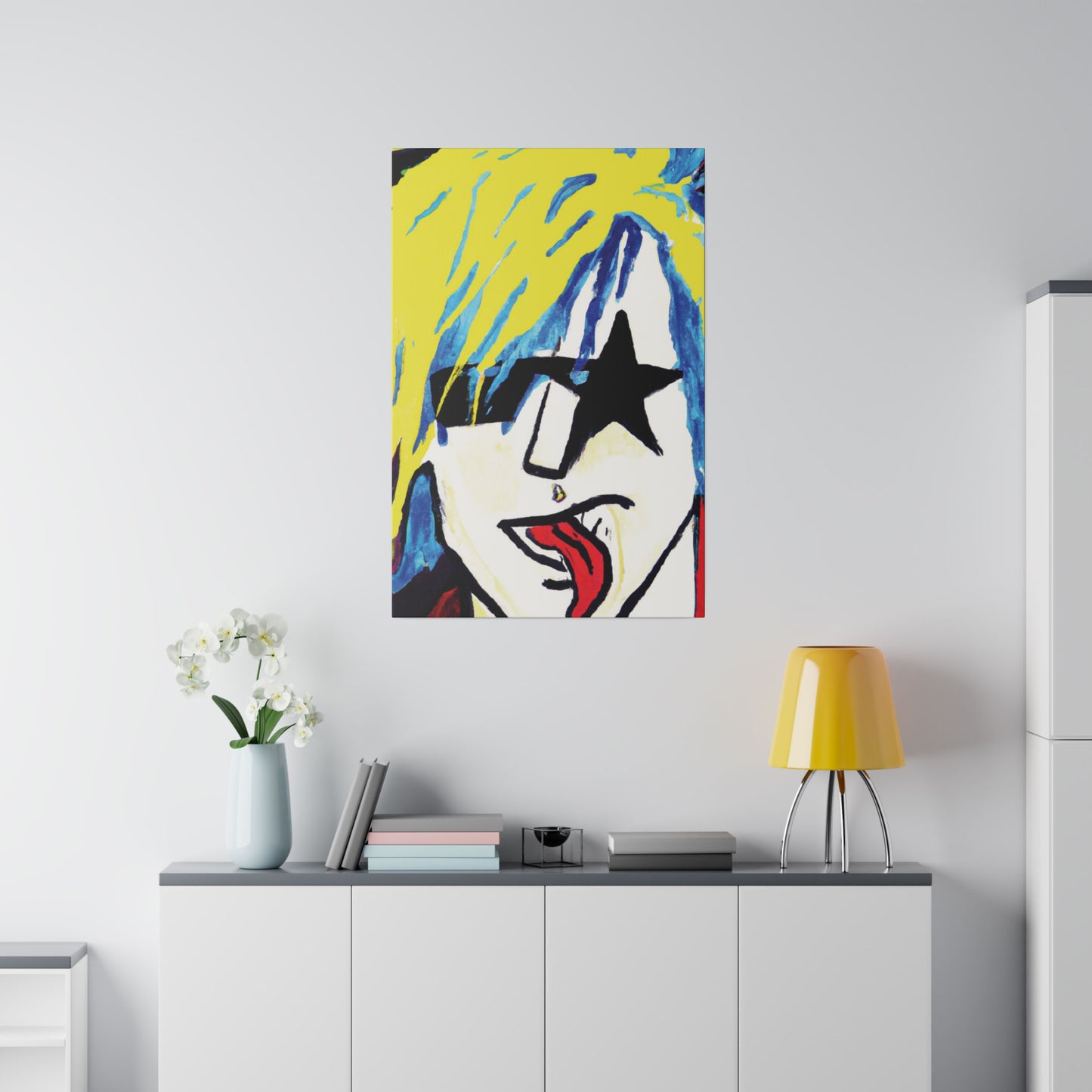 8584V - Rockstar Painting Print | Face | Abstract | Poster | Home Decor | Wall Art | Music Art | Canvas