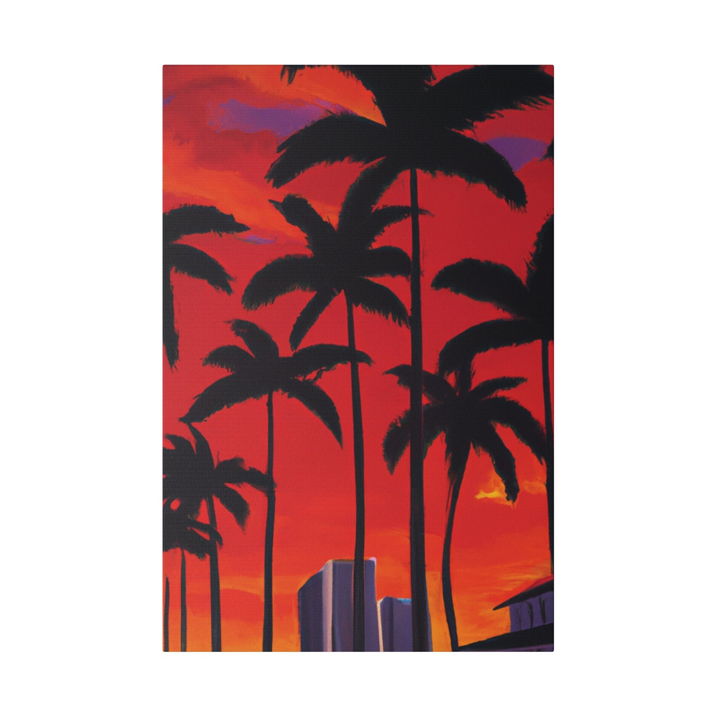 7261M - Miami Beach Sunset Painting Print | Miami | Beach | Sunset | Poster | Home Decor | Wall Art | Canvas