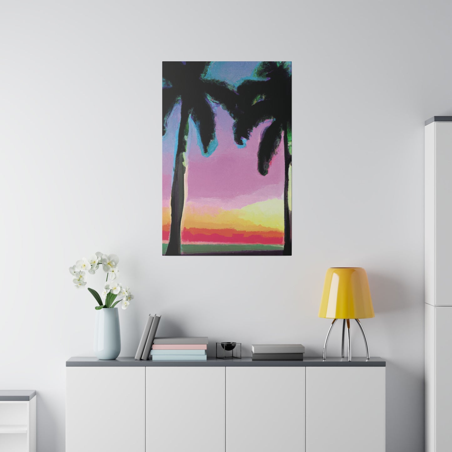 8491N - Miami Beach Sunset Painting Print | Miami | Beach | Sunset | Poster | Home Decor | Wall Art | Canvas