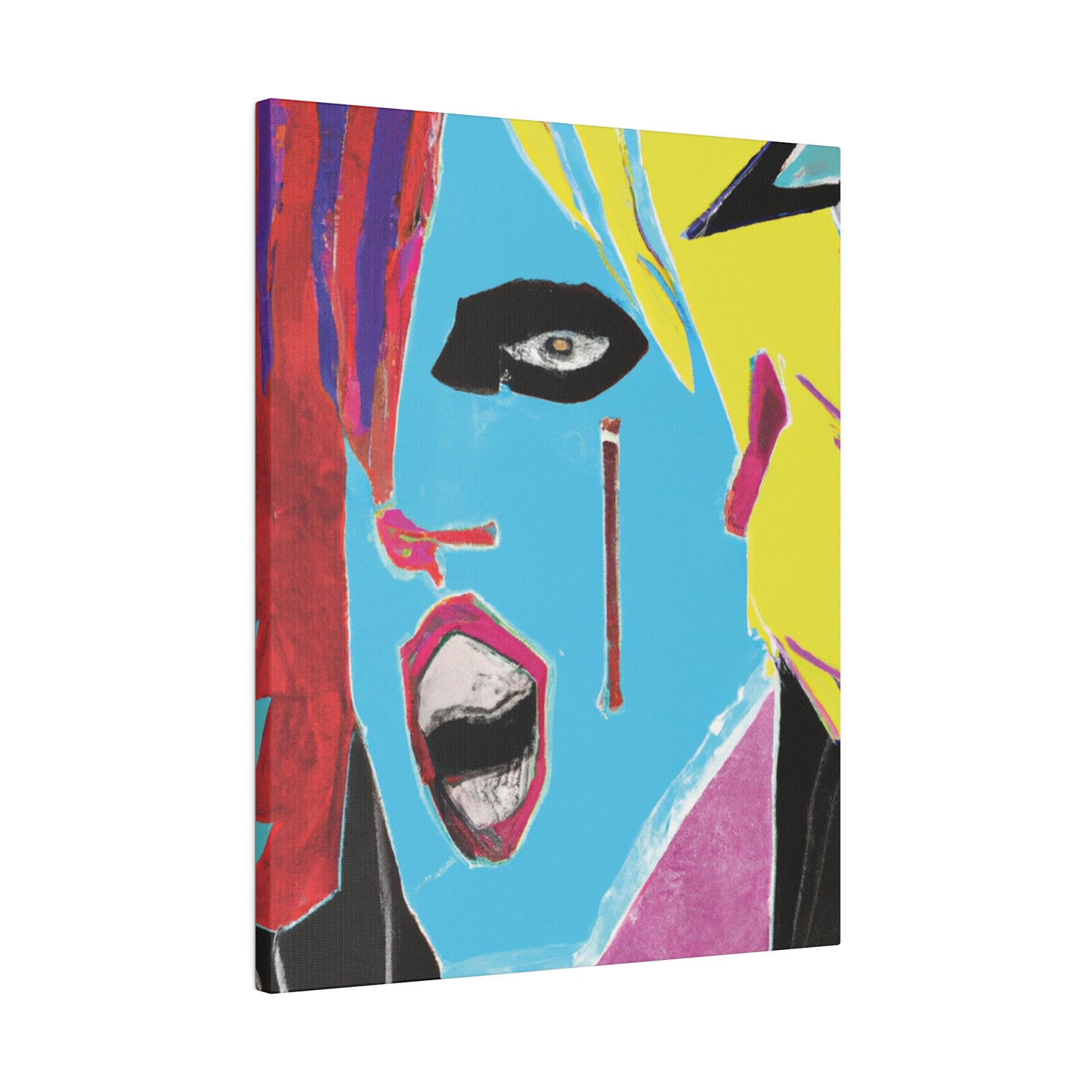 8365A - Rockstar Painting Print | Face | Abstract | Poster | Home Decor | Wall Art | Music Art | Canvas