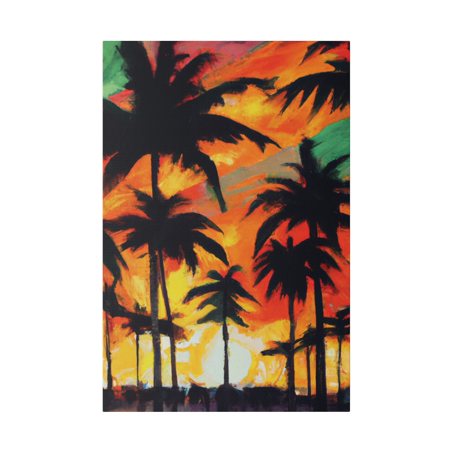 4567E - Miami Beach Sunset Painting Print | Miami | Beach | Sunset | Poster | Home Decor | Wall Art | Canvas