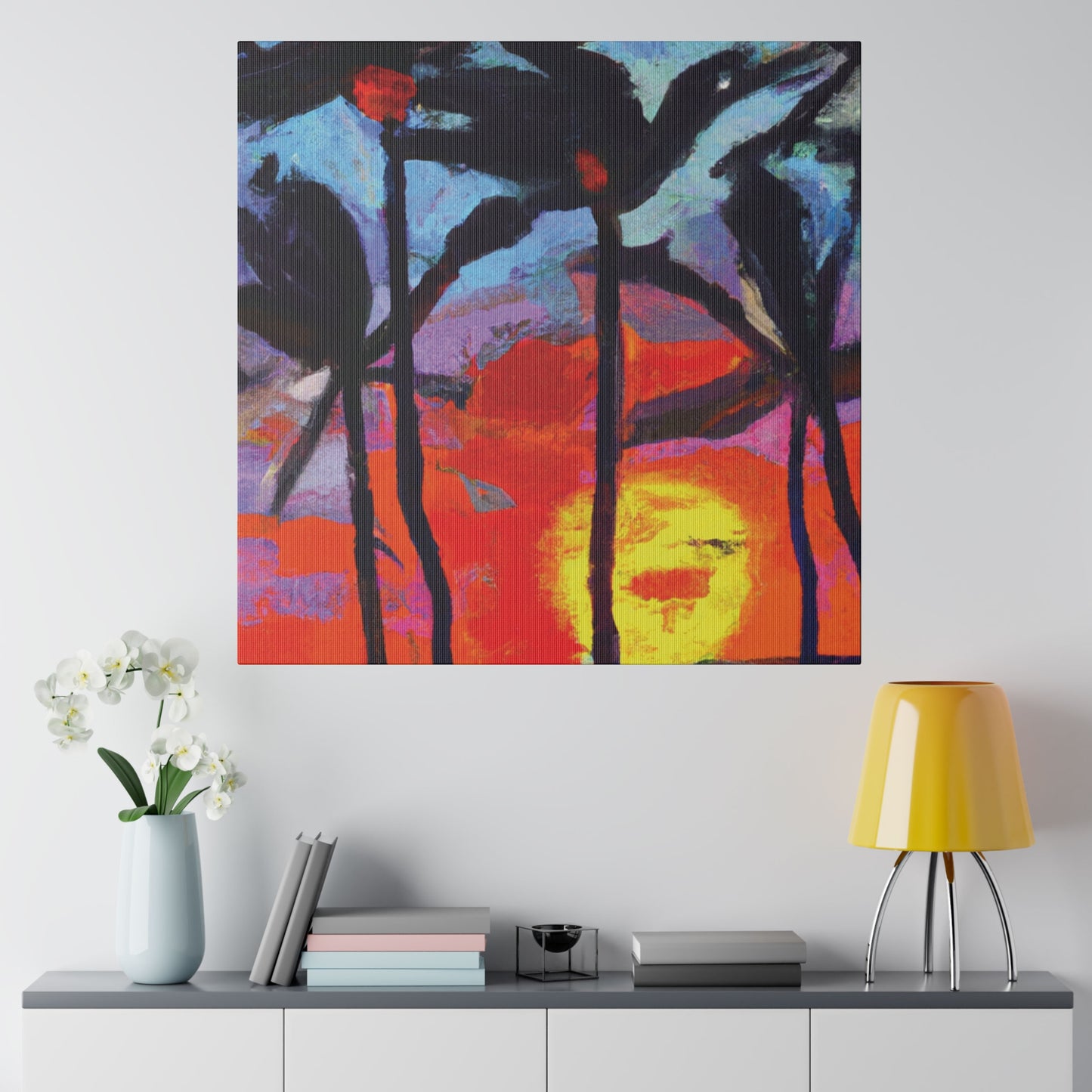 8407Q - Miami Beach Sunset Painting Print | Miami | Beach | Sunset | Poster | Home Decor | Wall Art | Canvas