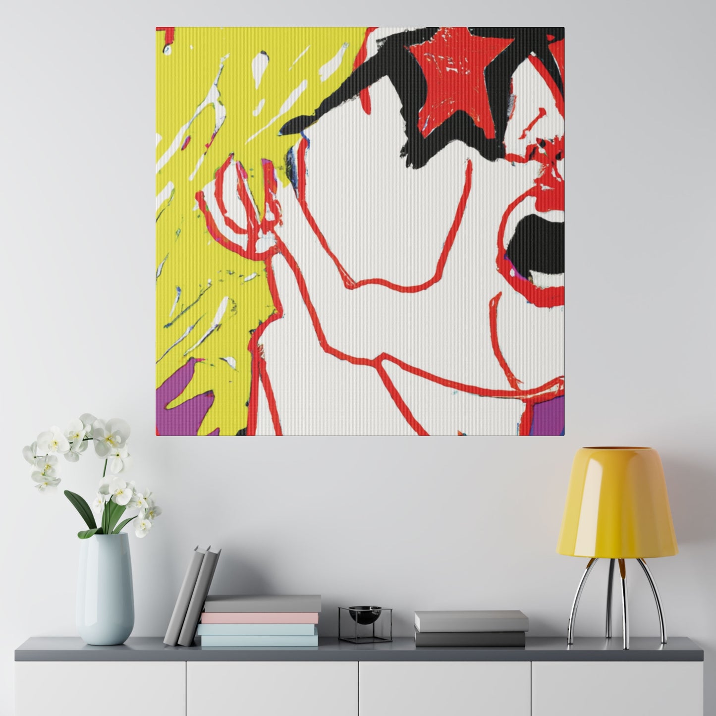 7352R - Rockstar Painting Print | Face | Abstract | Poster | Home Decor | Wall Art | Music Art | Canvas