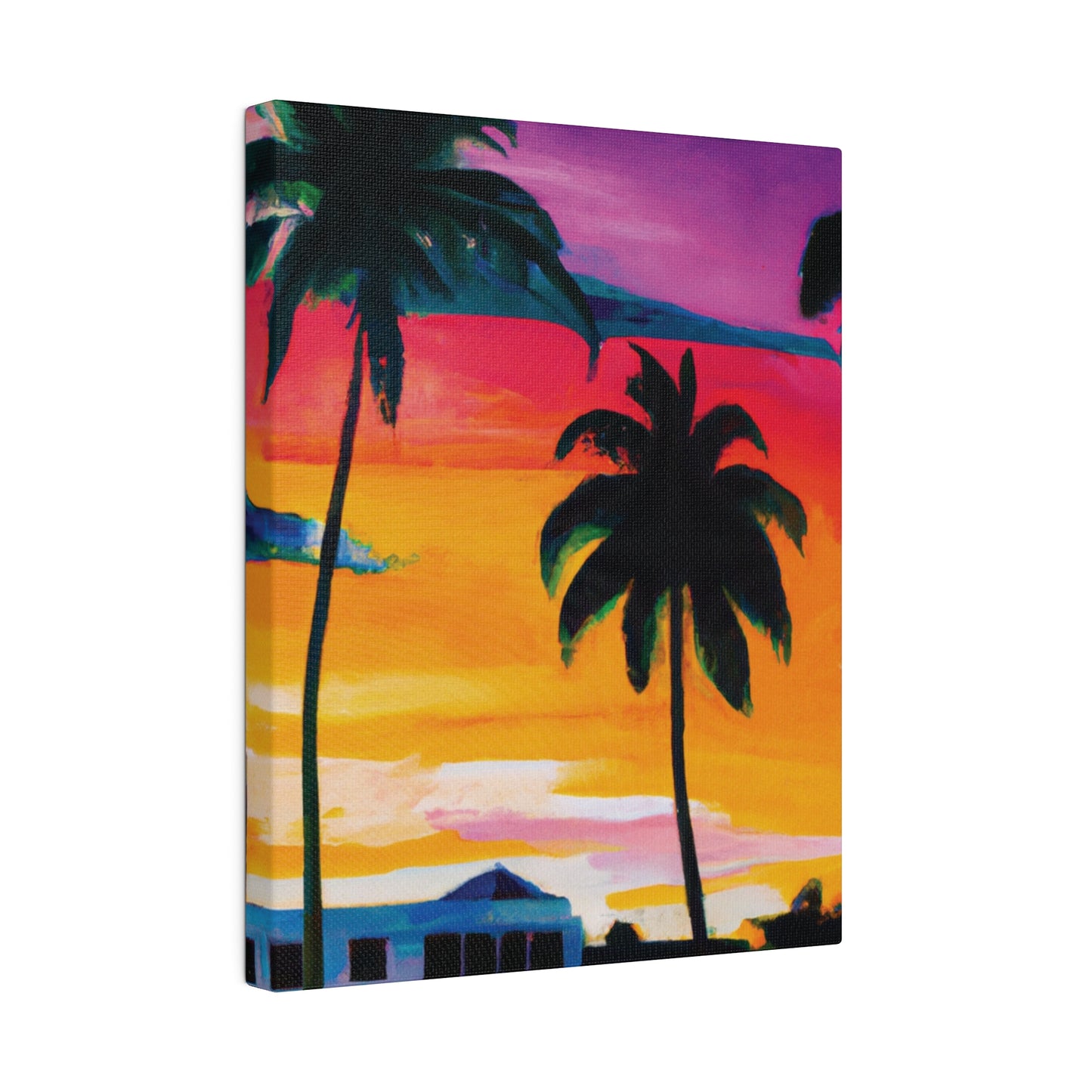 7785F - Miami Beach Sunset Painting Print | Miami | Beach | Sunset | Poster | Home Decor | Wall Art | Canvas