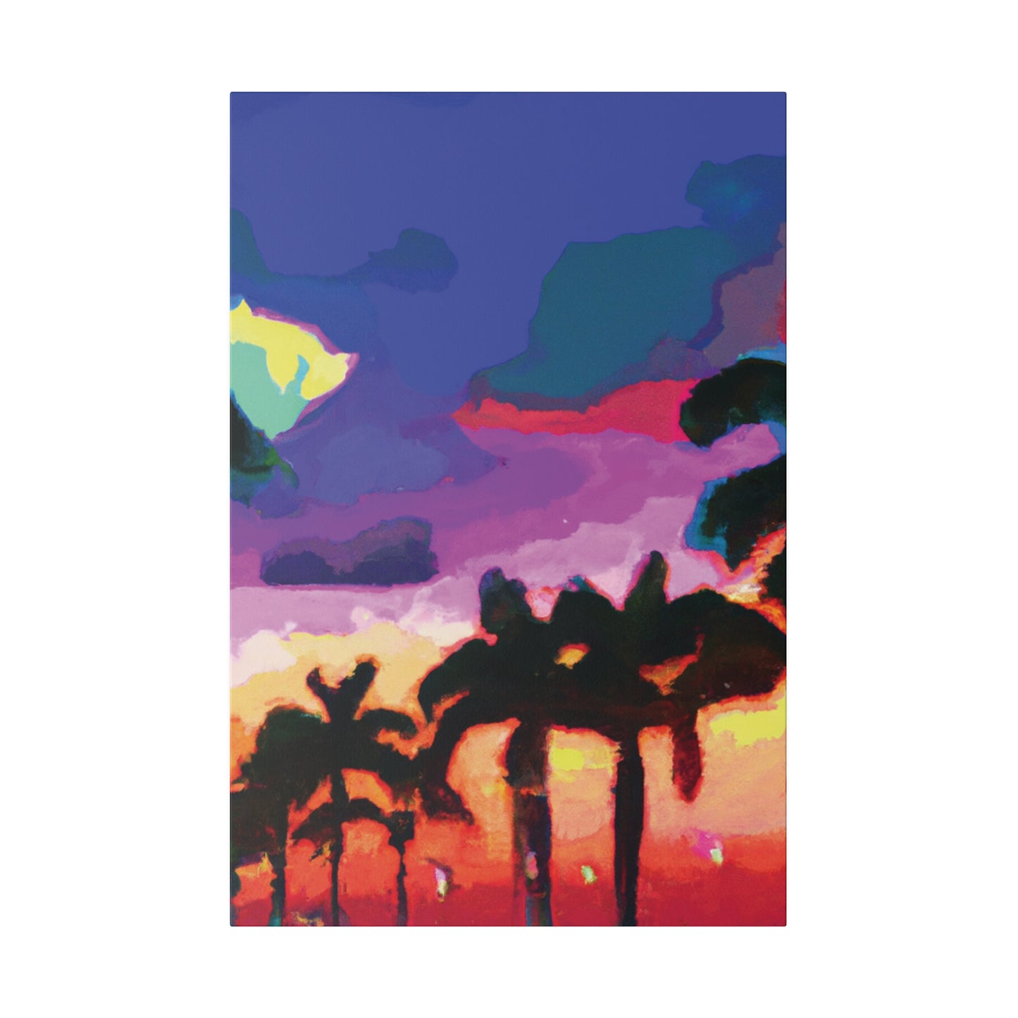 2520H - Miami Beach Sunset Painting Print | Miami | Beach | Sunset | Poster | Home Decor | Wall Art | Canvas