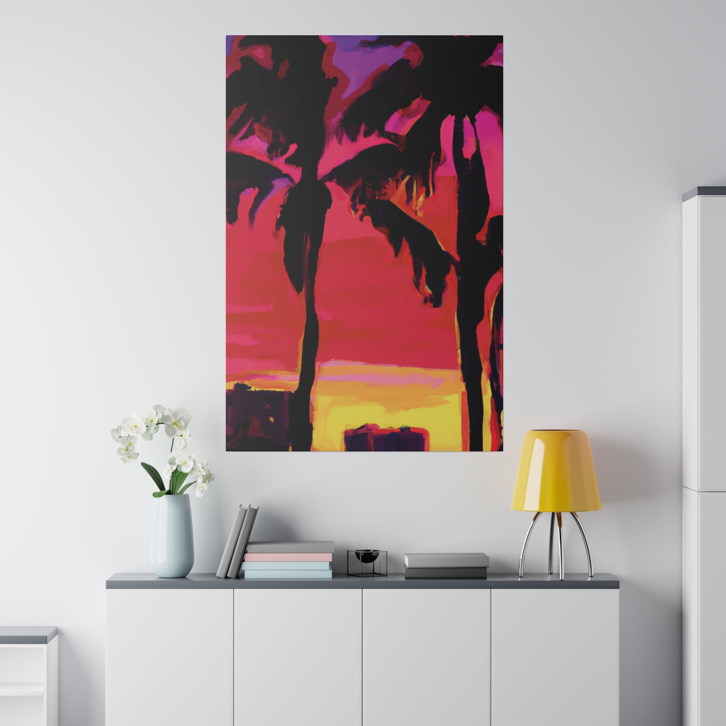 3182A - Miami Beach Sunset Painting Print | Miami | Beach | Sunset | Poster | Home Decor | Wall Art | Canvas