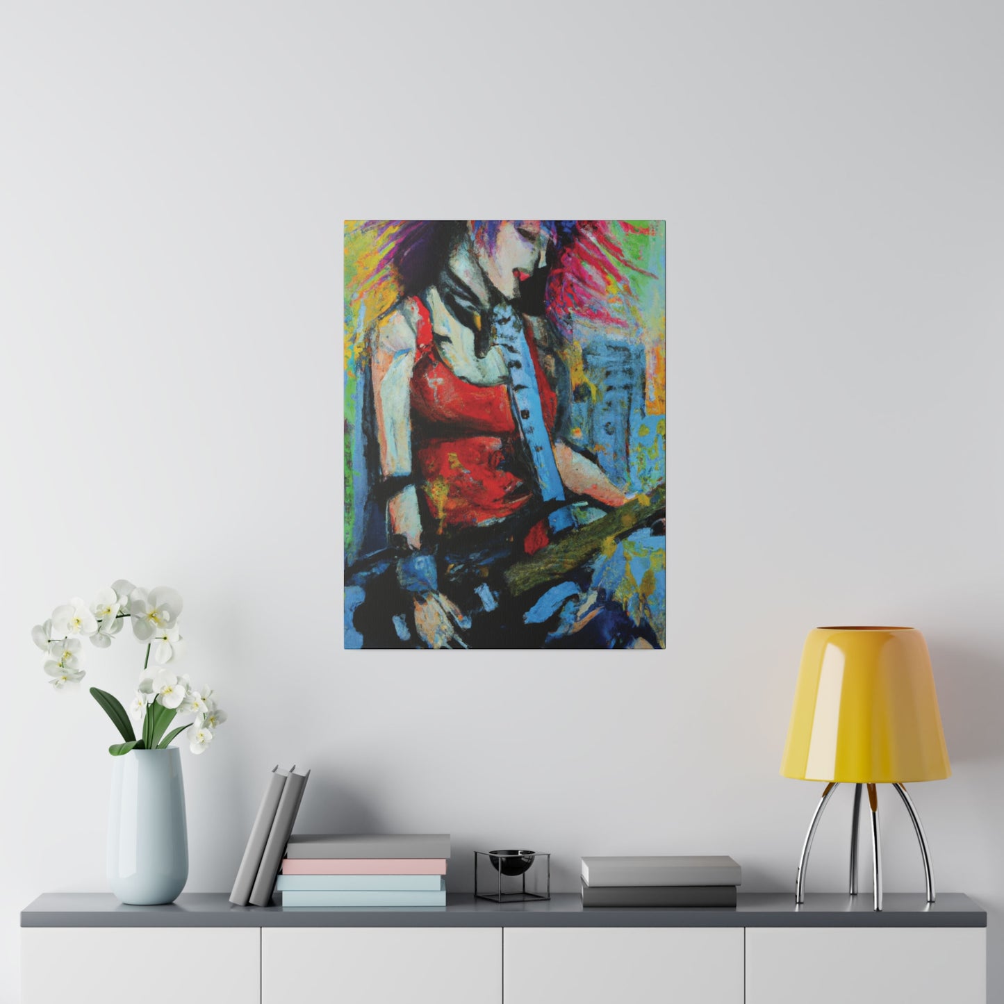 8424V - Rockstar Oil Painting Style Print | Poster | Home Decor | Wall Art | Music Art | Canvas