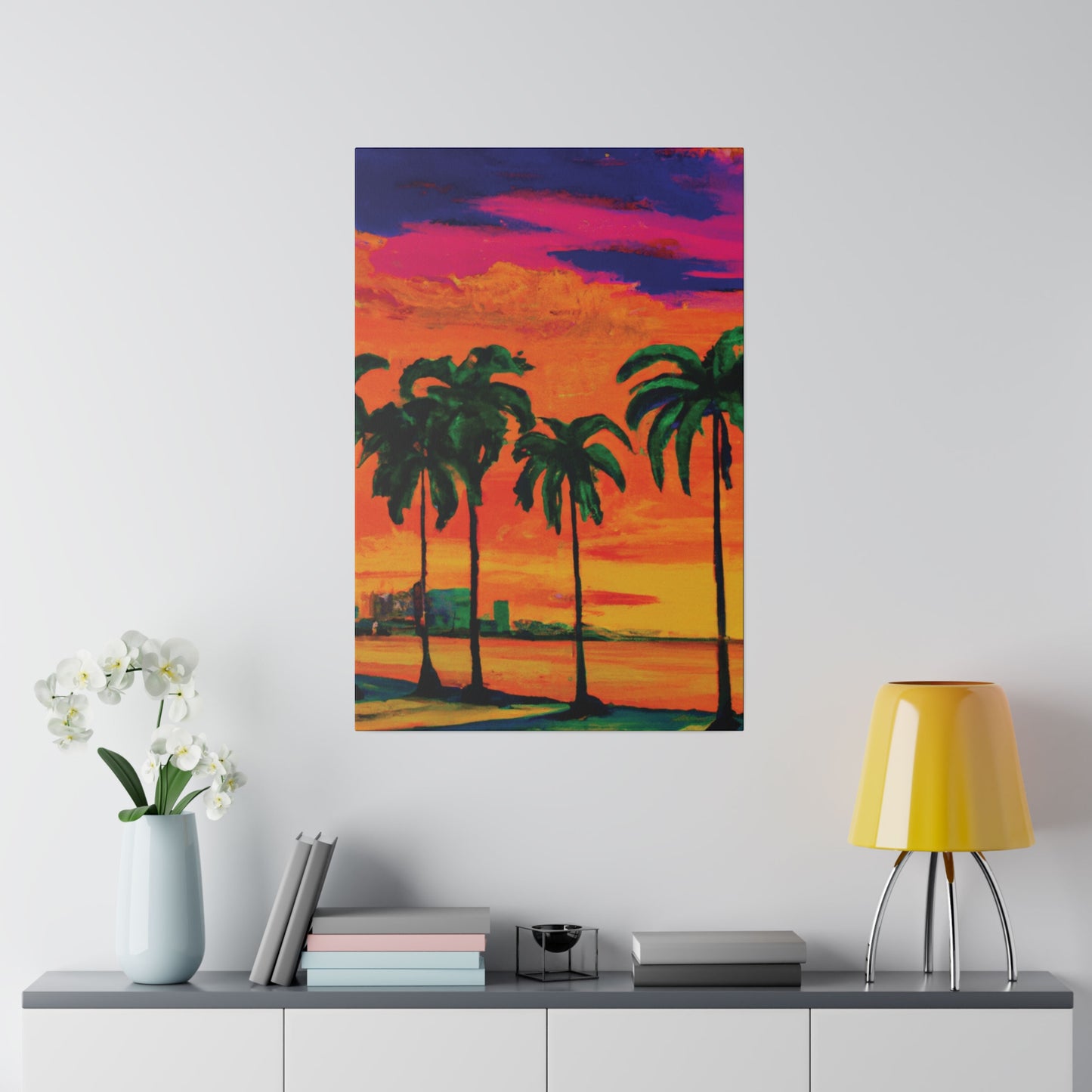 7389Y - Miami Beach Sunset Painting Print | Miami | Beach | Sunset | Poster | Home Decor | Wall Art | Canvas