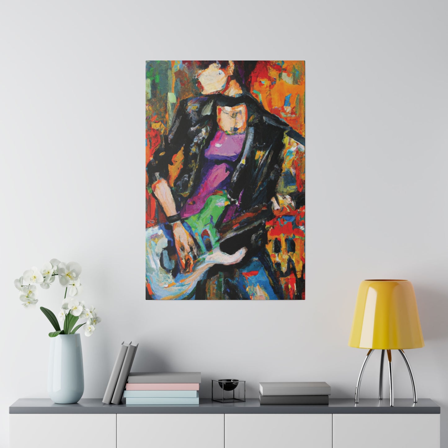 4895R - Rockstar Oil Painting Style Print | Poster | Home Decor | Wall Art | Music Art | Canvas