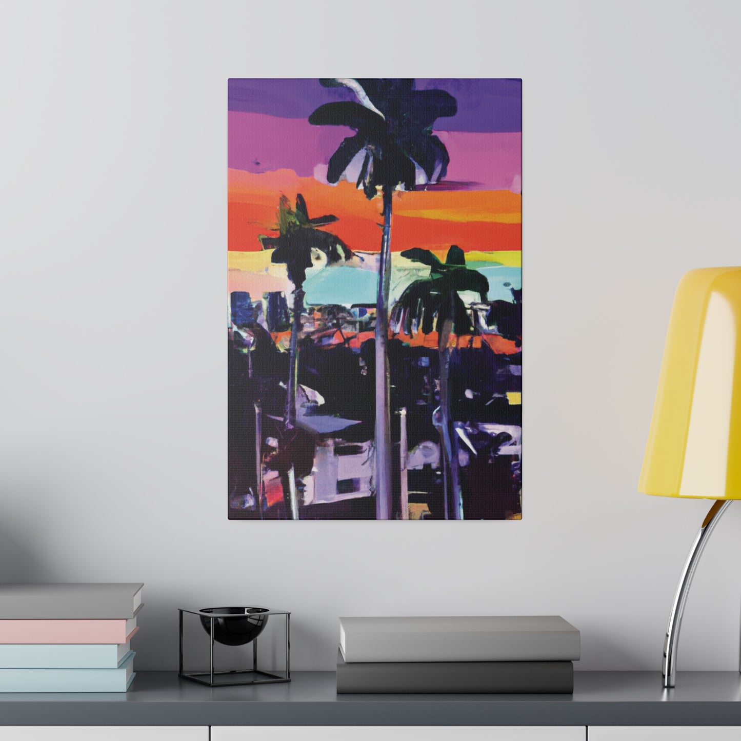 8668T - Miami Beach Sunset Painting Print | Miami | Beach | Sunset | Poster | Home Decor | Wall Art | Canvas