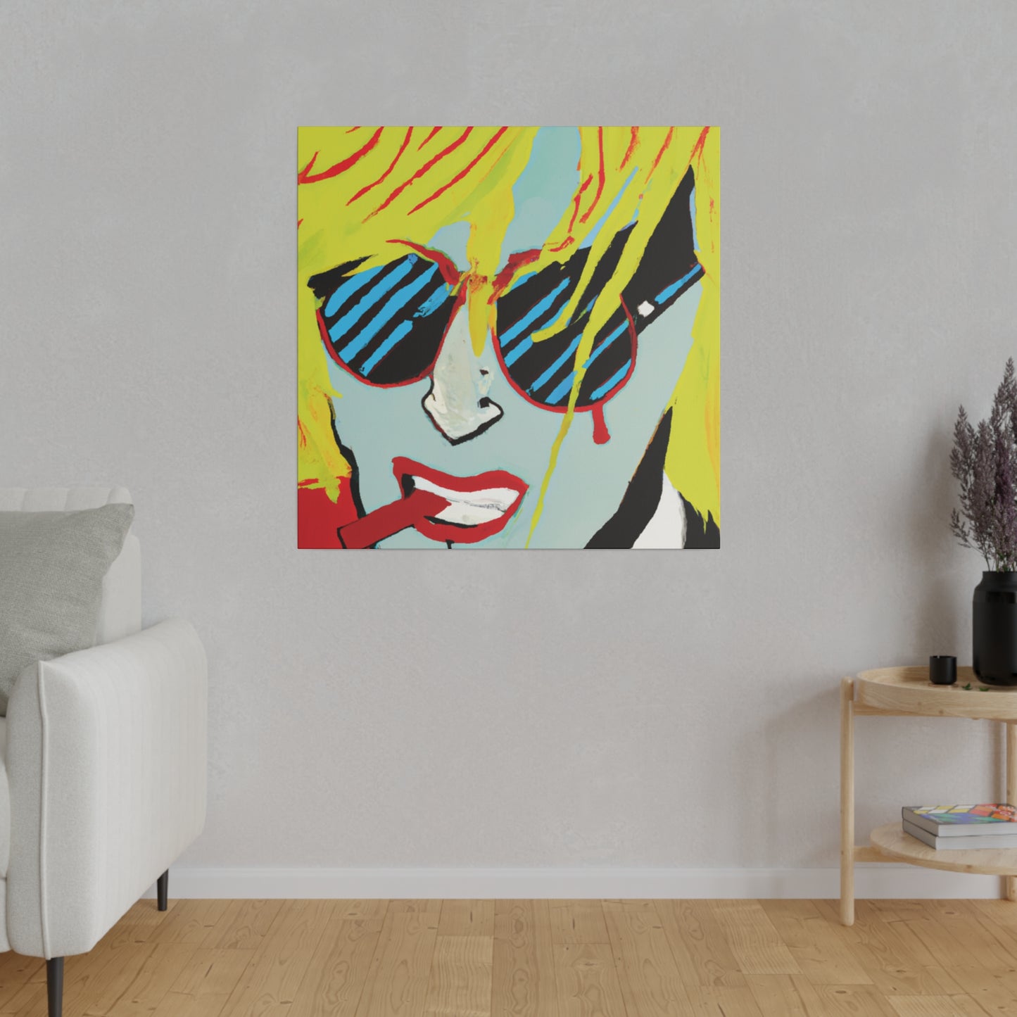 3122Y - Rockstar Painting Print | Face | Abstract | Poster | Home Decor | Wall Art | Music Art | Canvas