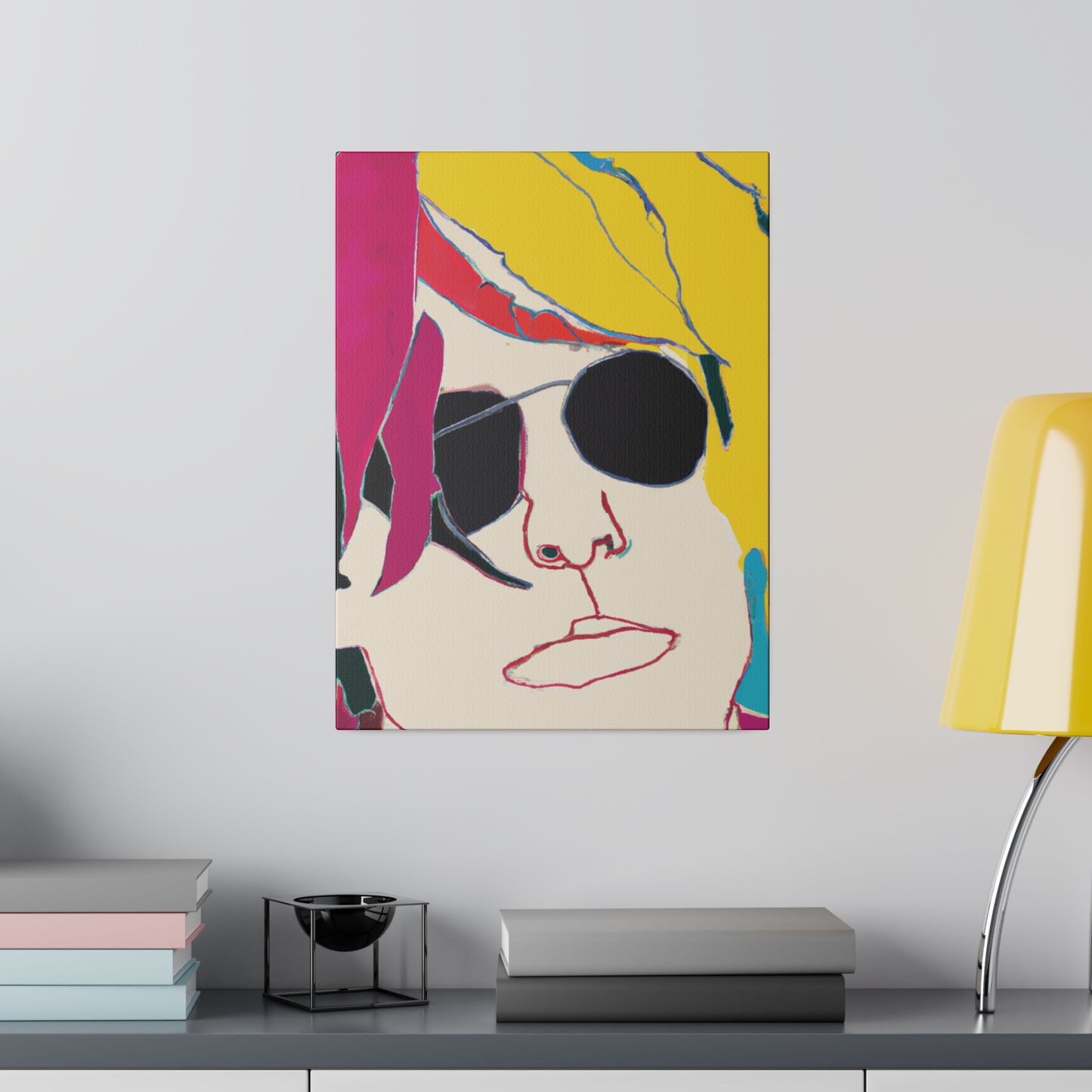 9138E - Rockstar Painting Print | Face | Abstract | Poster | Home Decor | Wall Art | Music Art | Canvas