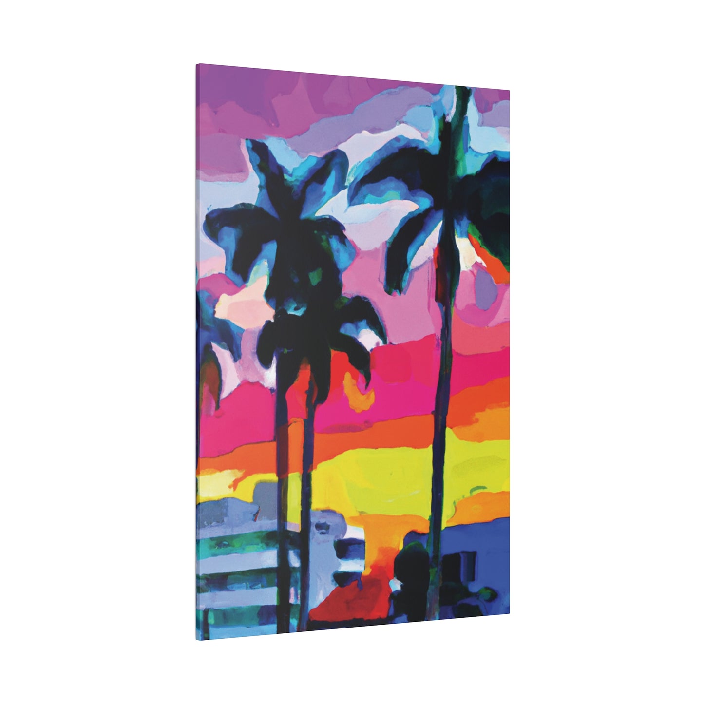 9342C - Miami Beach Sunset Painting Print | Miami | Beach | Sunset | Poster | Home Decor | Wall Art | Canvas