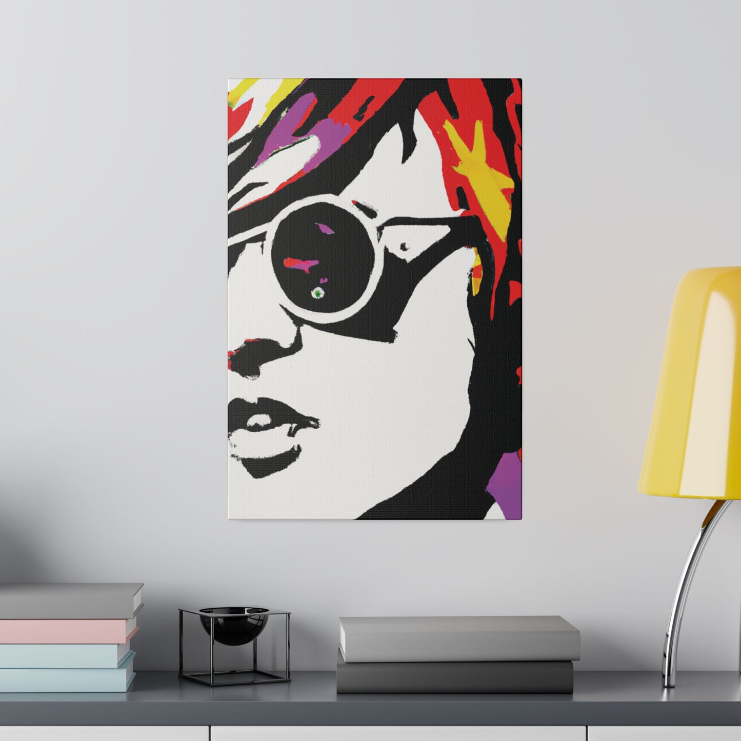 199N - Rockstar Painting Print | Face | Abstract | Poster | Home Decor | Wall Art | Music Art | Canvas