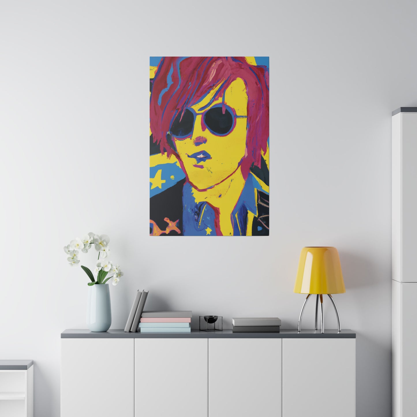 4543H - Rockstar Painting Print | Face | Abstract | Poster | Home Decor | Wall Art | Music Art | Canvas