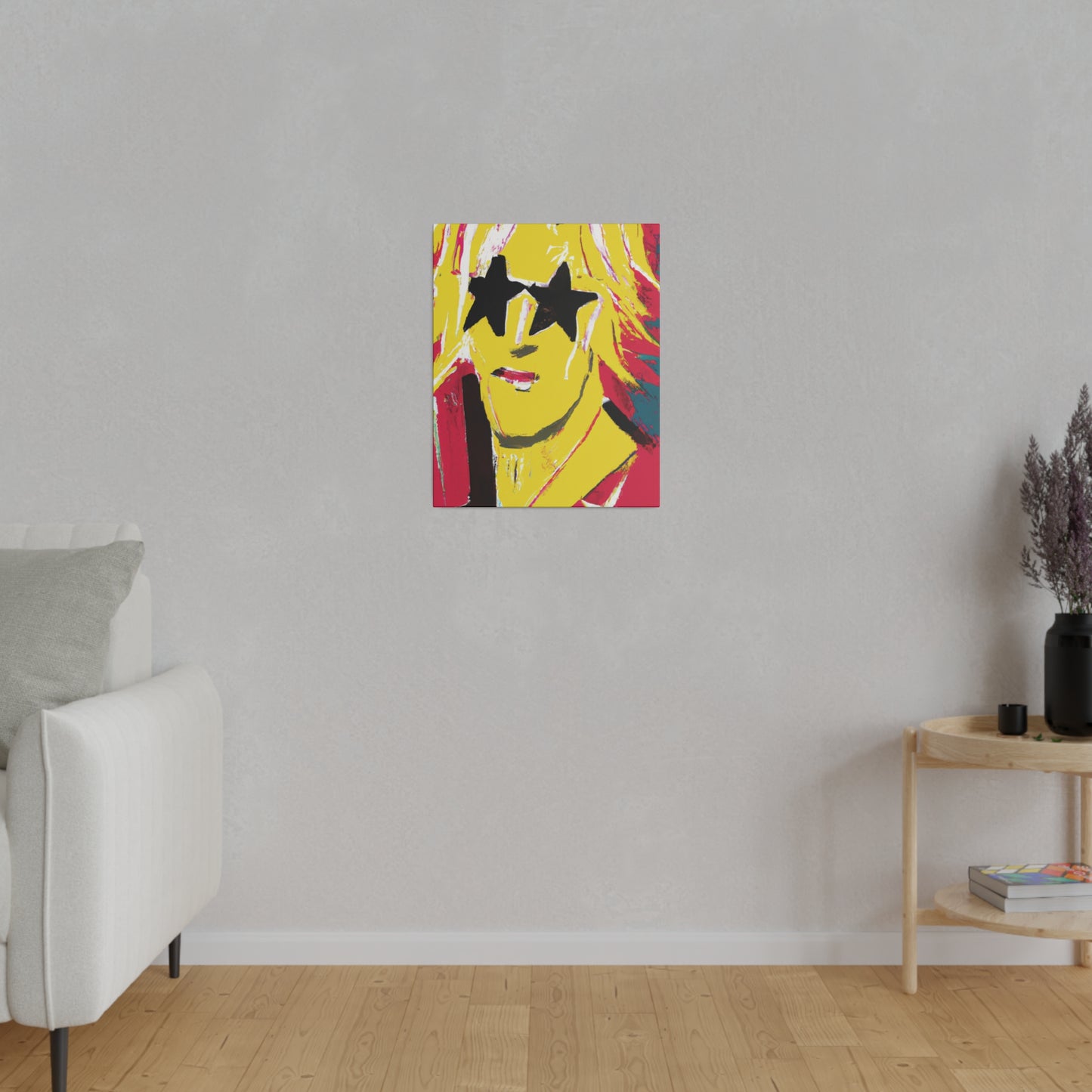 5263T - Rockstar Painting Print | Face | Abstract | Poster | Home Decor | Wall Art | Music Art | Canvas