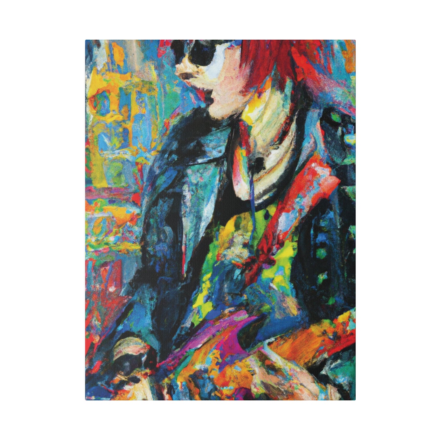 1754P - Rockstar Oil Painting Style Print | Poster | Home Decor | Wall Art | Music Art | Canvas