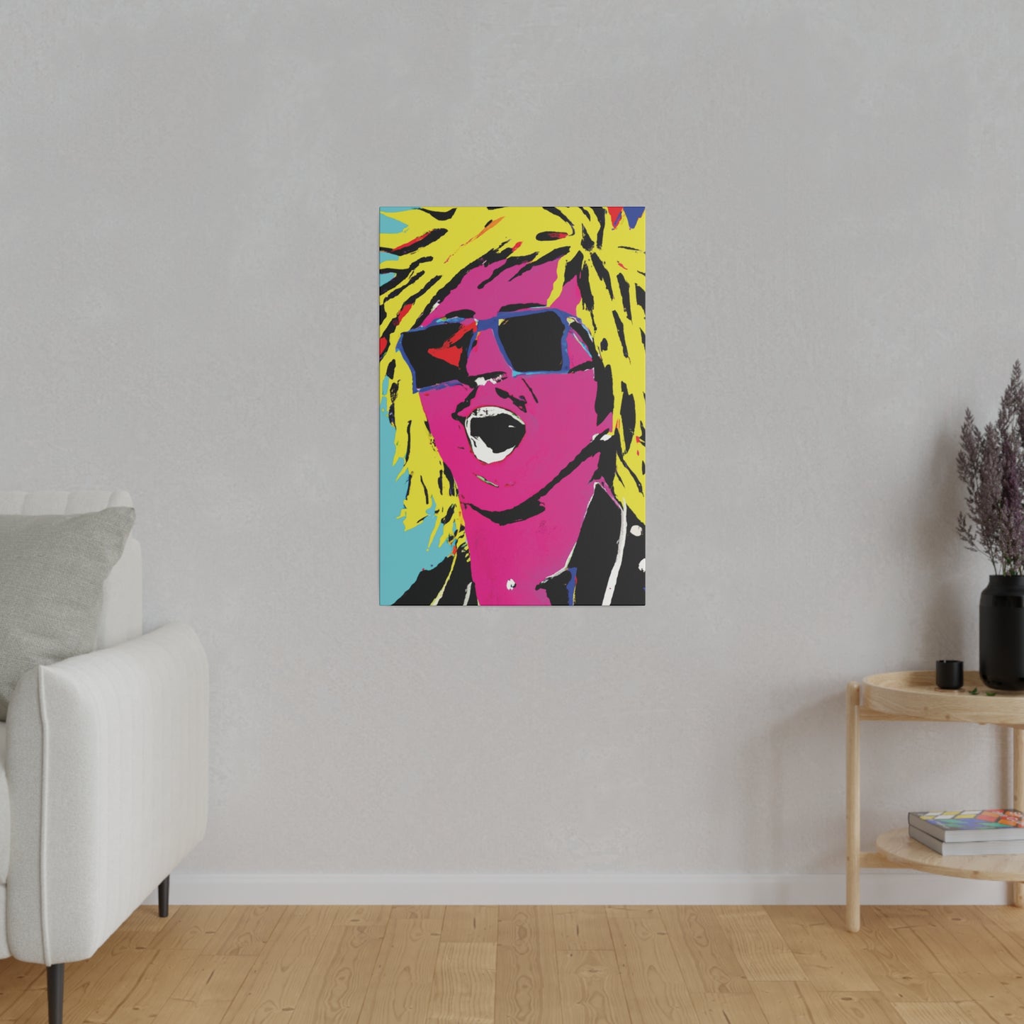 8376W - Rockstar Painting Print | Face | Abstract | Poster | Home Decor | Wall Art | Music Art | Canvas