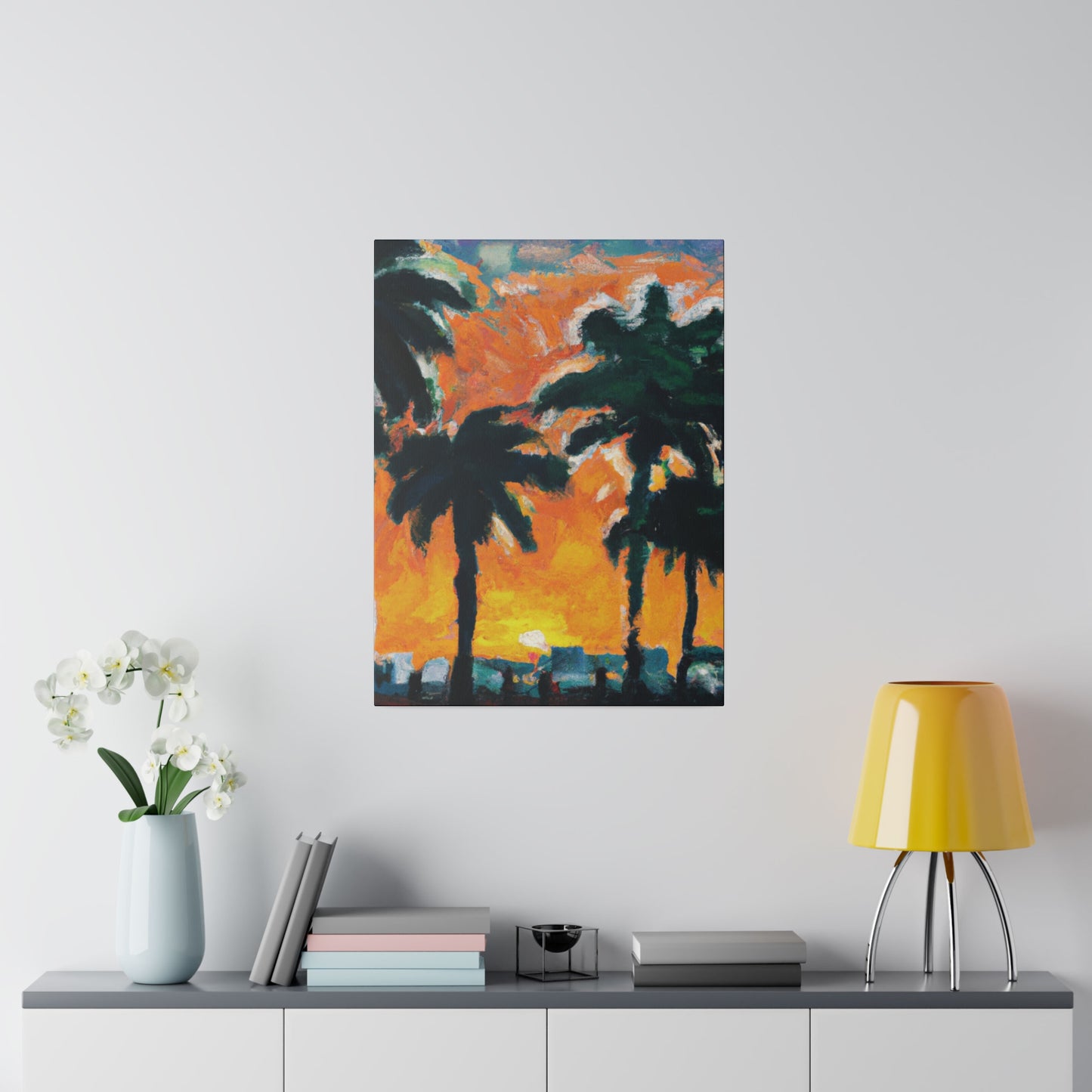 9571T - Miami Beach Sunset Painting Print | Miami | Beach | Sunset | Poster | Home Decor | Wall Art | Canvas