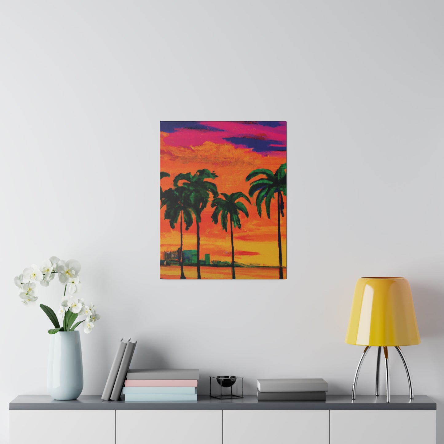 7389Y - Miami Beach Sunset Painting Print | Miami | Beach | Sunset | Poster | Home Decor | Wall Art | Canvas