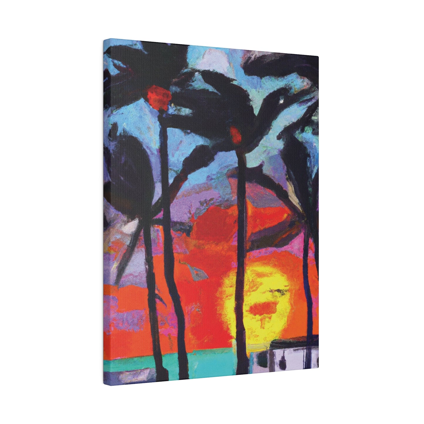 8407Q - Miami Beach Sunset Painting Print | Miami | Beach | Sunset | Poster | Home Decor | Wall Art | Canvas