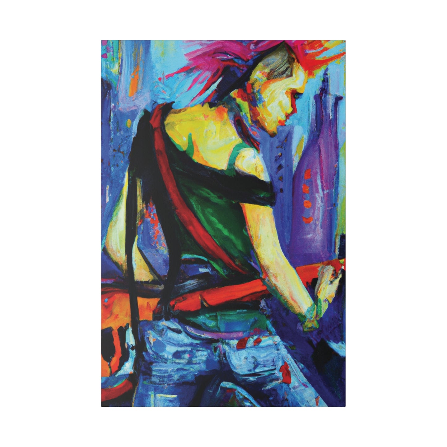 3143Z - Rockstar Oil Painting Style Print | Poster | Home Decor | Wall Art | Music Art | Canvas