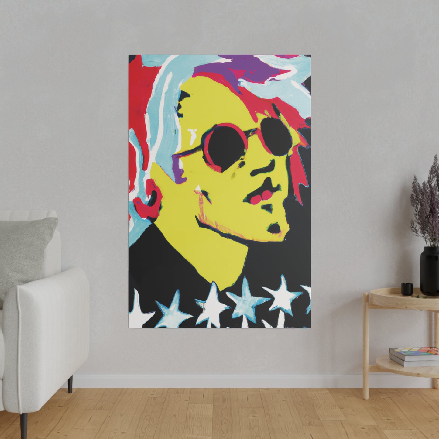 6475K - Rockstar Painting Print | Face | Abstract | Poster | Home Decor | Wall Art | Music Art | Canvas