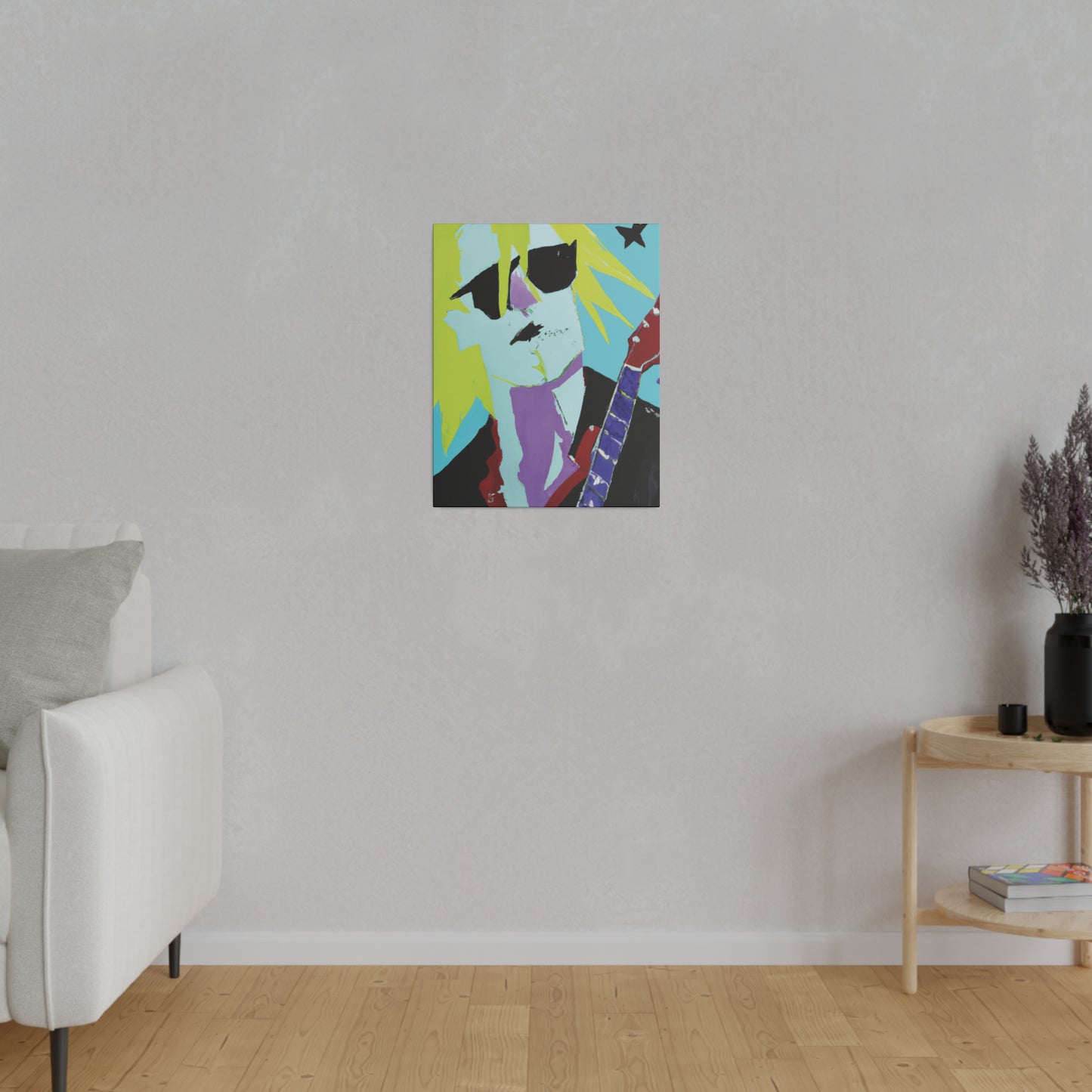 8267F - Rockstar Painting Print | Face | Abstract | Poster | Home Decor | Wall Art | Music Art | Canvas