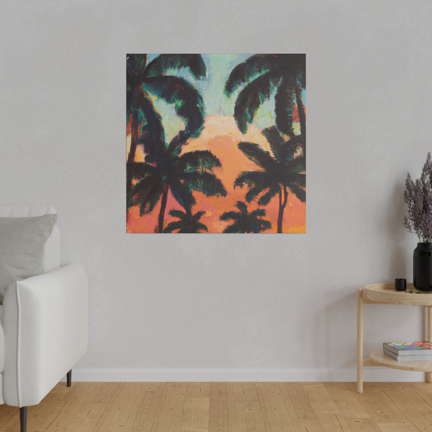 2854A - Miami Beach Sunset Painting Print | Miami | Beach | Sunset | Poster | Home Decor | Wall Art | Canvas