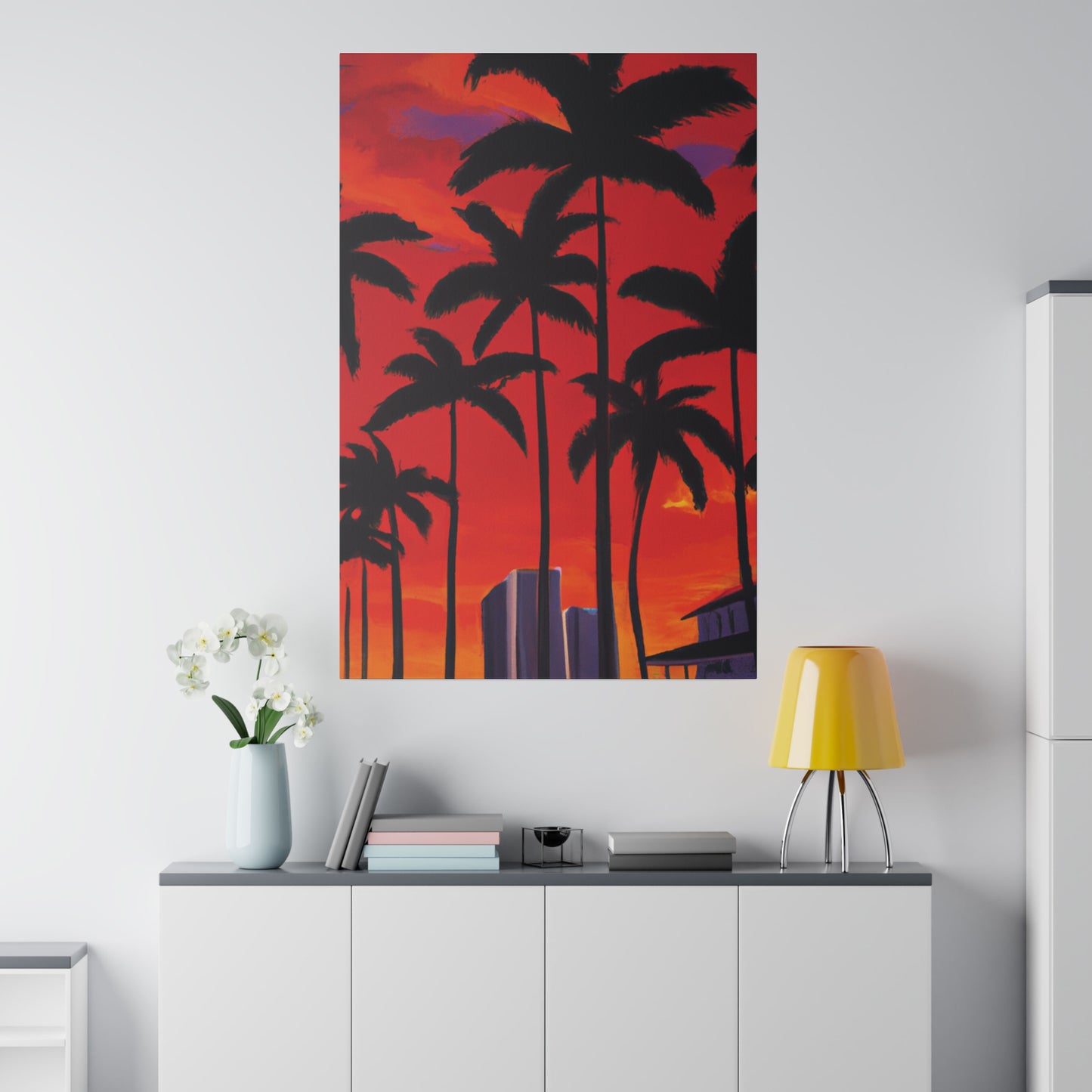 7261M - Miami Beach Sunset Painting Print | Miami | Beach | Sunset | Poster | Home Decor | Wall Art | Canvas