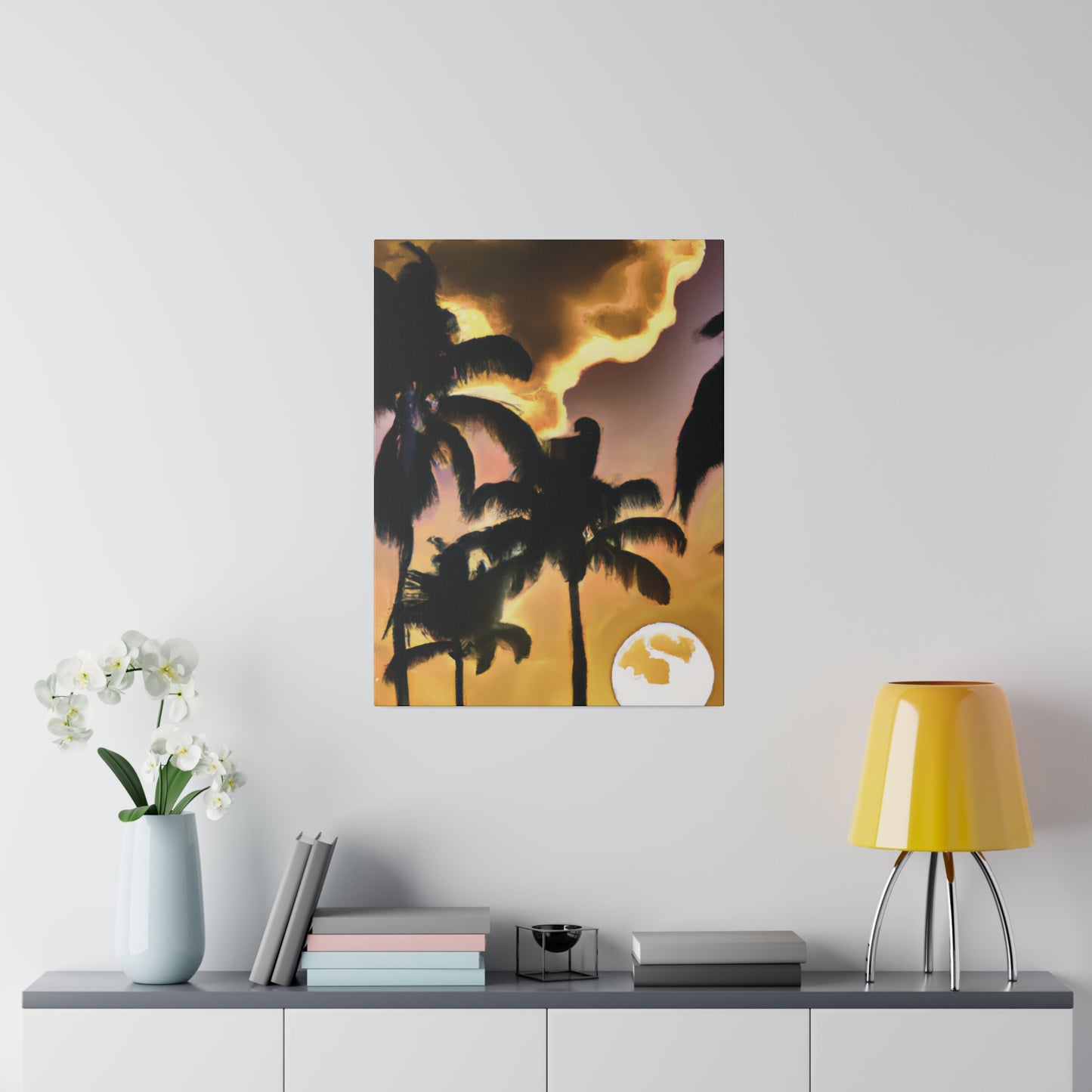 6382Q - Miami Beach Sunset Painting Print | Miami | Beach | Sunset | Poster | Home Decor | Wall Art | Canvas